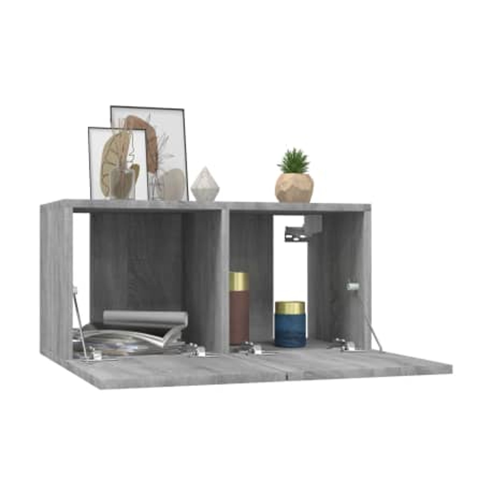 tv-skabe 2 stk. 60x30x30 cm konstrueret træ grå sonoma-eg