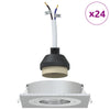 Indbyggede Spotlights 24 stk Firkantet GU10 Sølv 91x91 mm