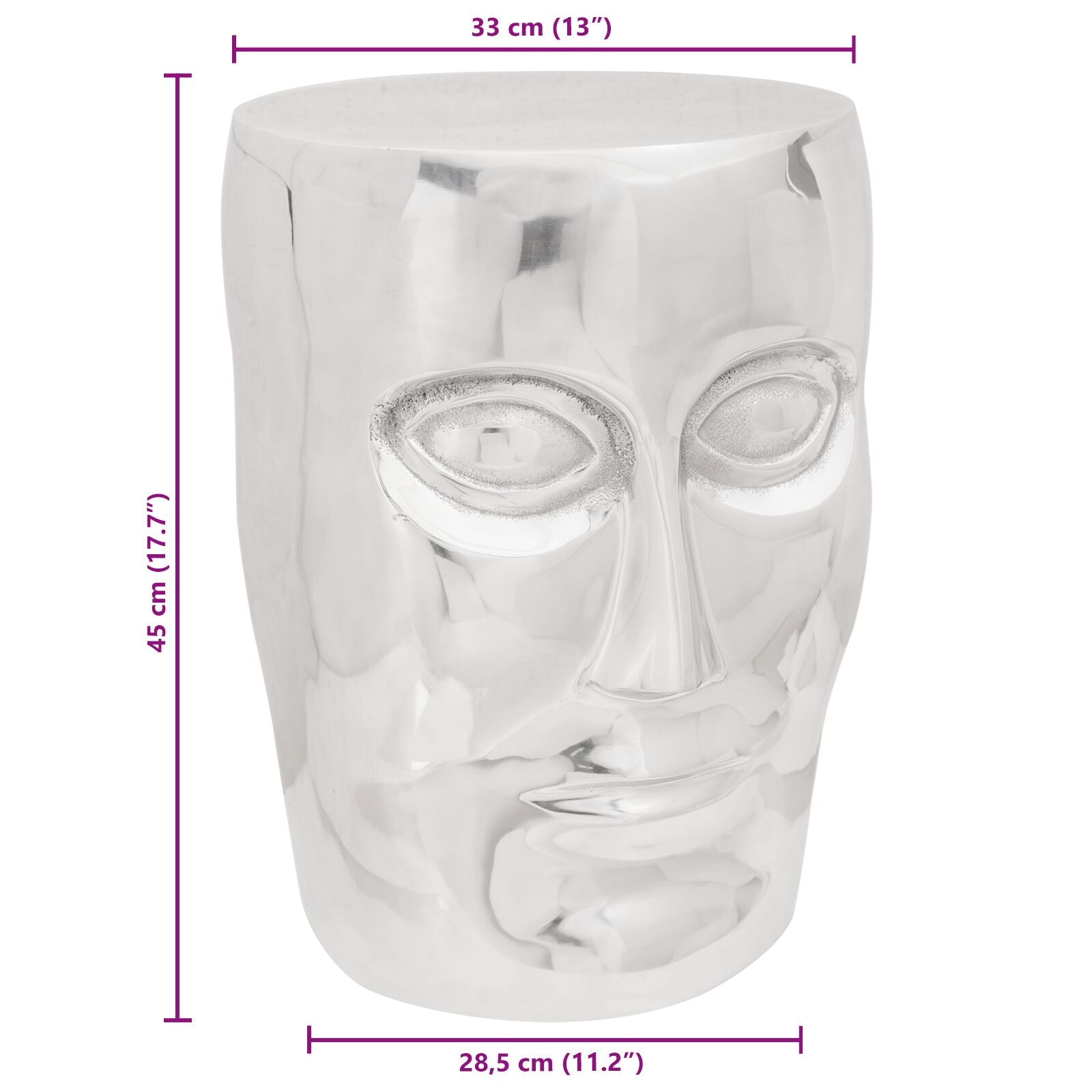 Face Stol Sølv 33x33x45 cm Aluminium