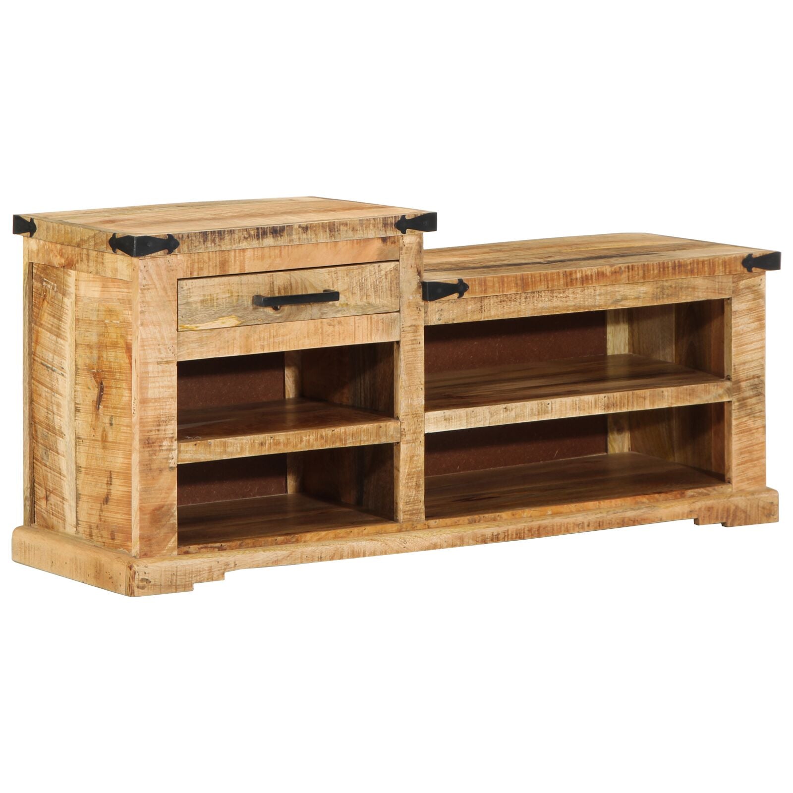 Skobænk 110x35x50 cm Solid Groft Træ Mango