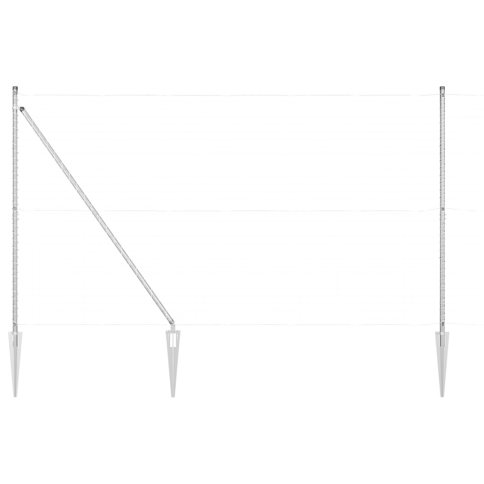 Stakitter med spyd 52 stk Ø32 mm 170 cm Galvaniseret Stål