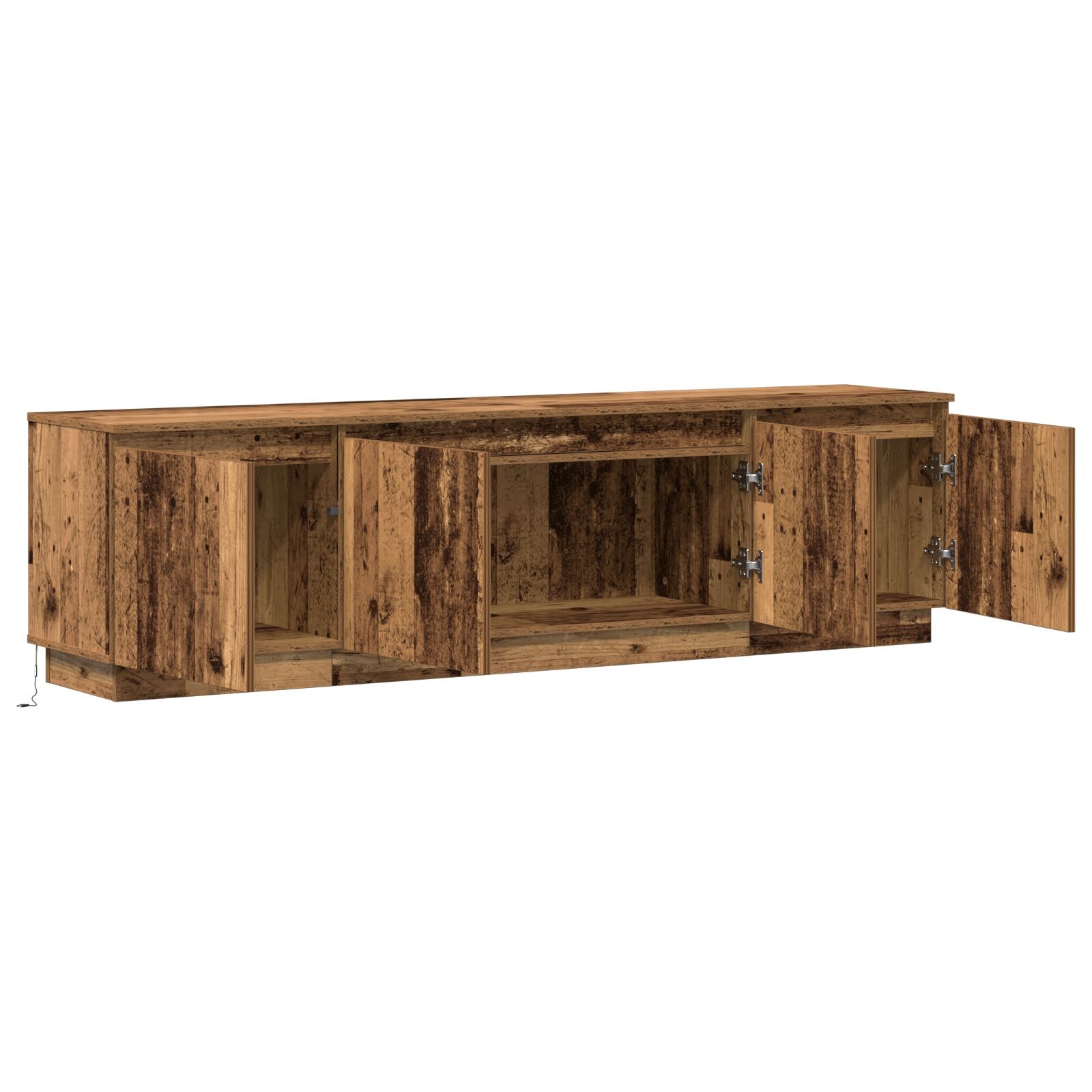 TV Skab med LED Gammelt Træ 180x38x49 cm Konstrueret Træ