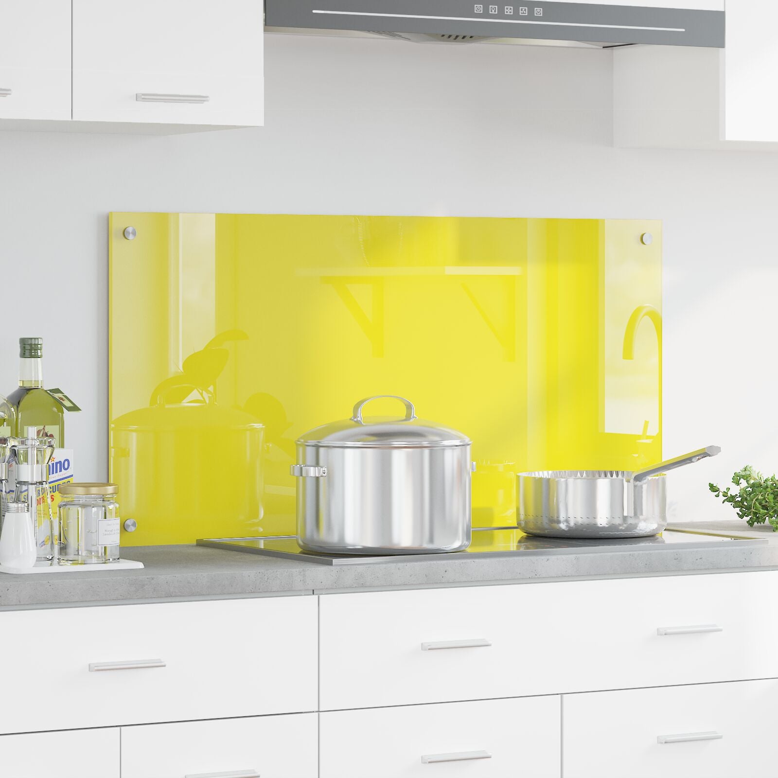 Køkken Backsplash Gul 100x50x0,6 cm Hærdet Glas