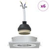 Indbygningsspotlights 6 stk Firkantede GU10 Sølv 91x91 mm