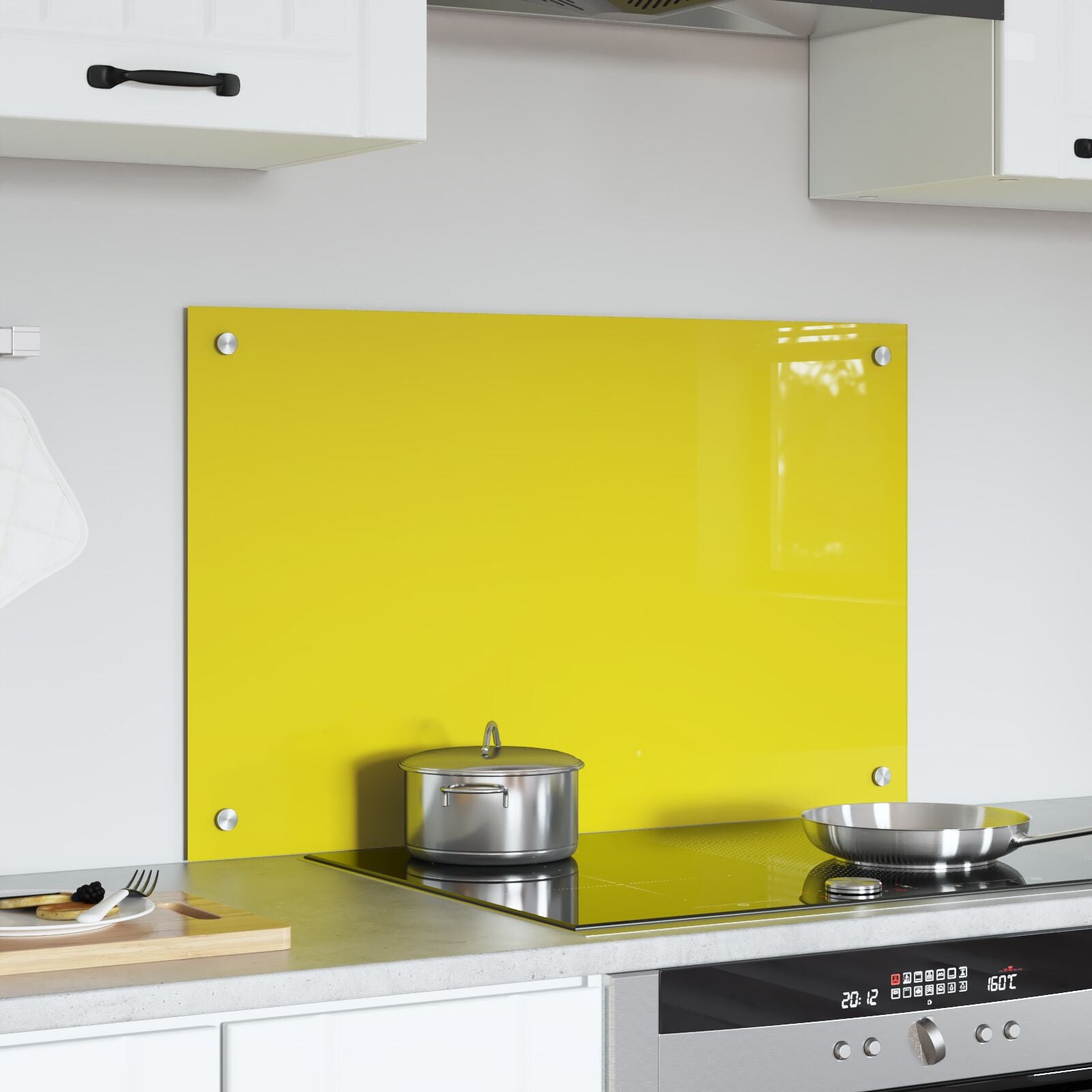 Køkken Backsplash Gul 80x50x0,6 cm Hærdet Glas