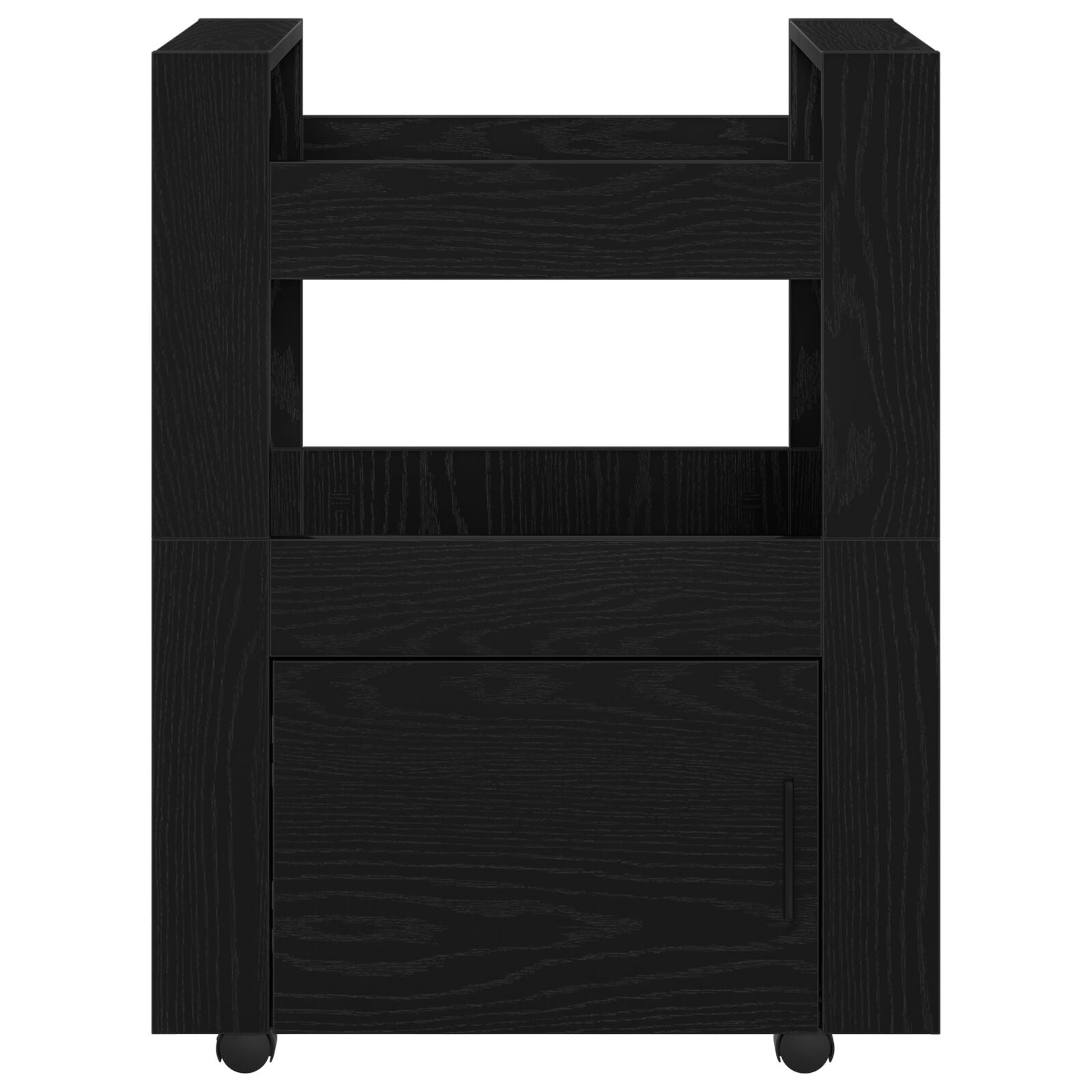 Køkkenvogn Sort Eg 60x45x80 cm Konstrueret Træ
