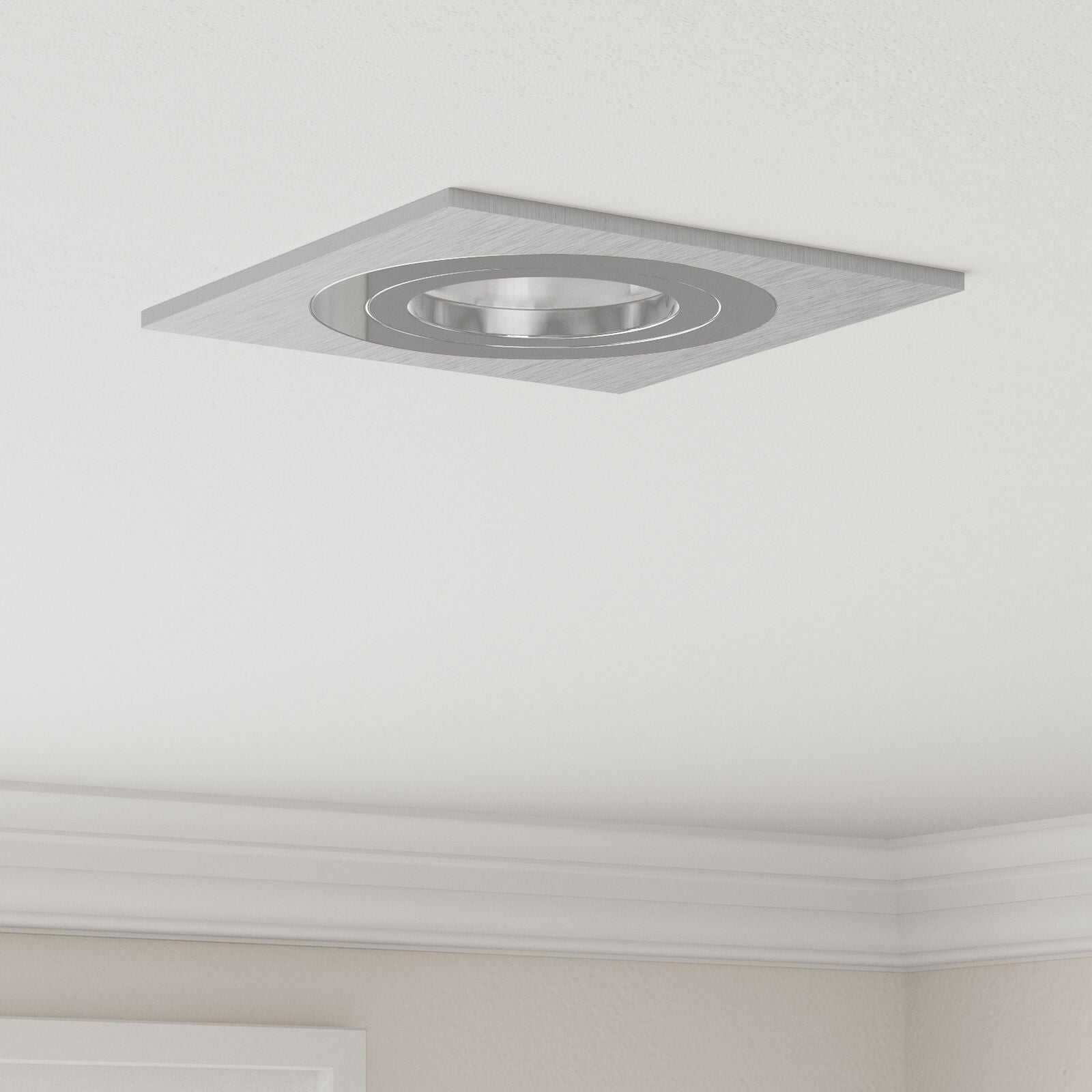 Indbygningsspotlights 12 stk Firkant GU10 Sølv 91x91 mm