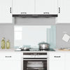 Køkken Backsplash Hvid 110x60x0,6 cm Hærdet Glas