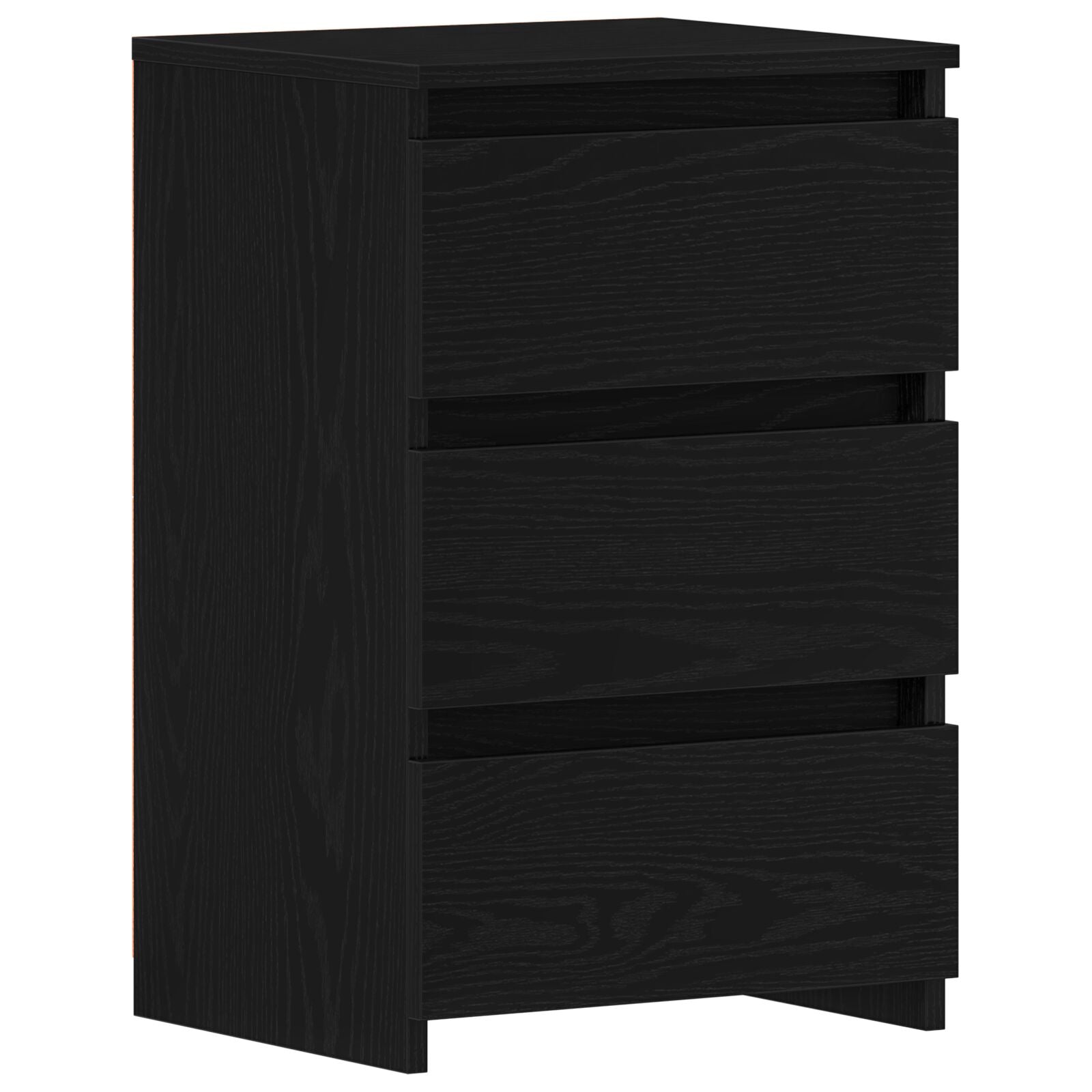 Sengeborde 2 stk Sort Eg 40x35x62,5 cm Konstrueret Træ