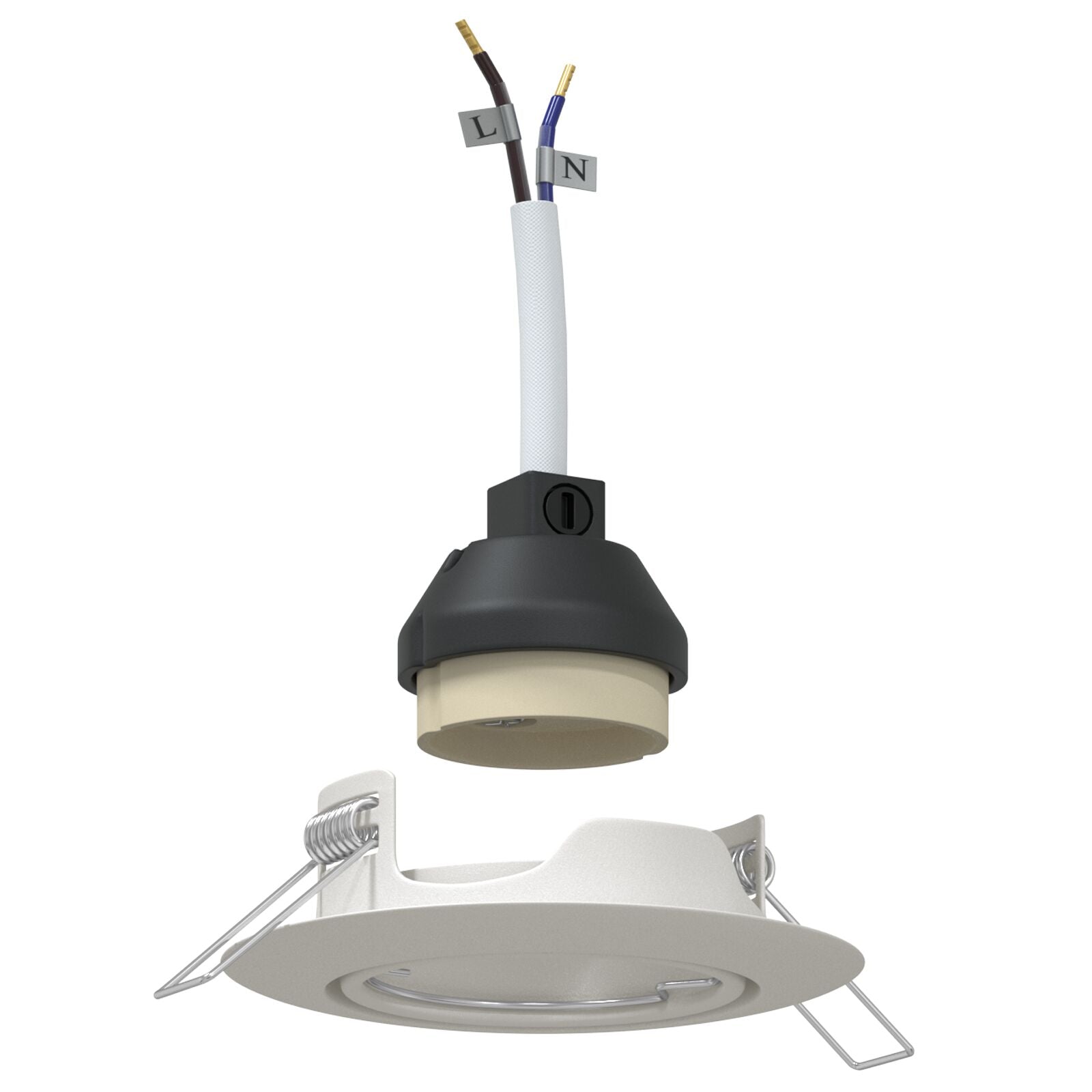 Lamper Sæt med 12 Hvid Plast 9 cm Indbyggede Loftlamper Rund