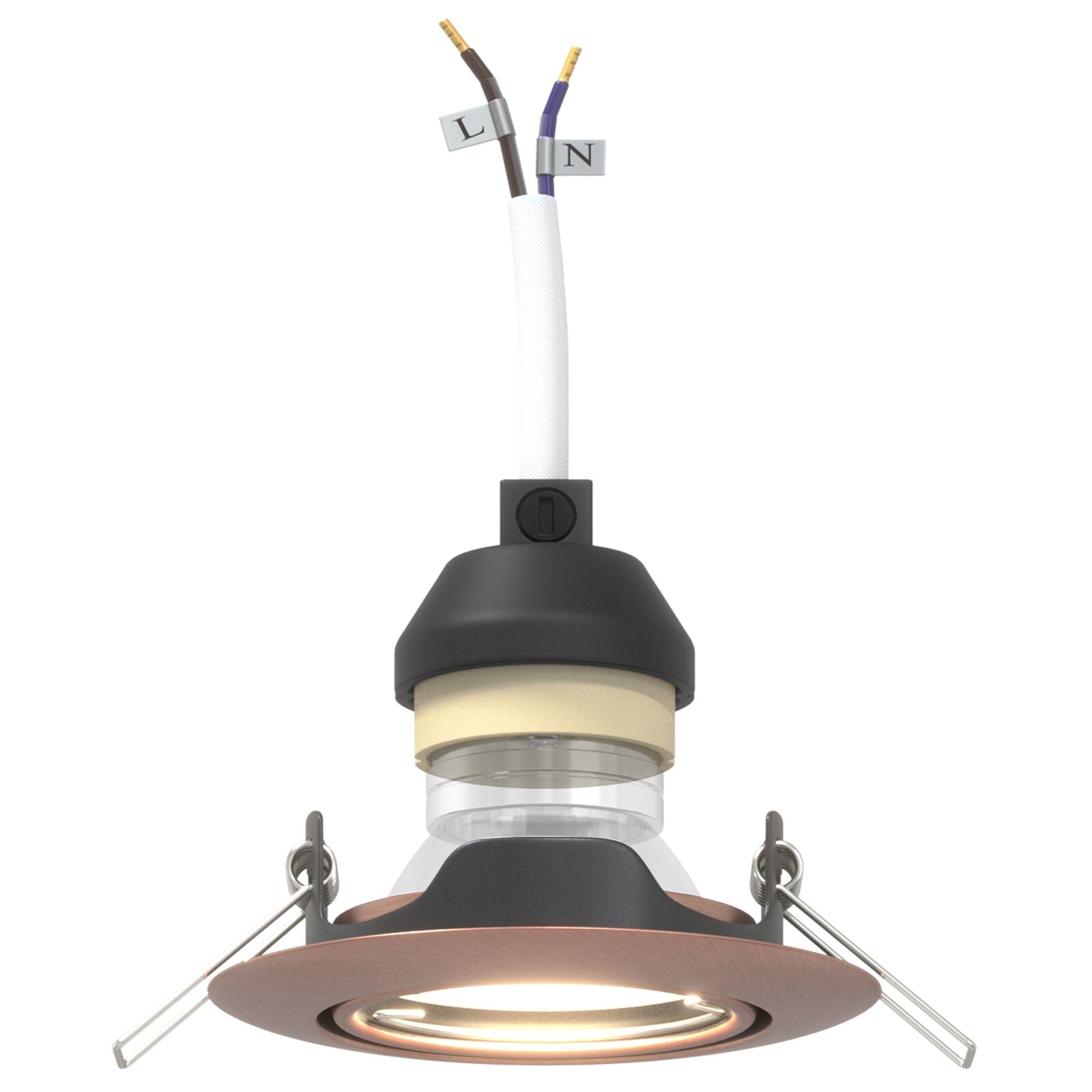 Indbygningsspotlights 24 stk Runde GU10 Kobber Ø90 mm Stål