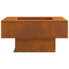 Læskærm Fire Pit Square 60x60x30 cm Vejrbestandig Stål