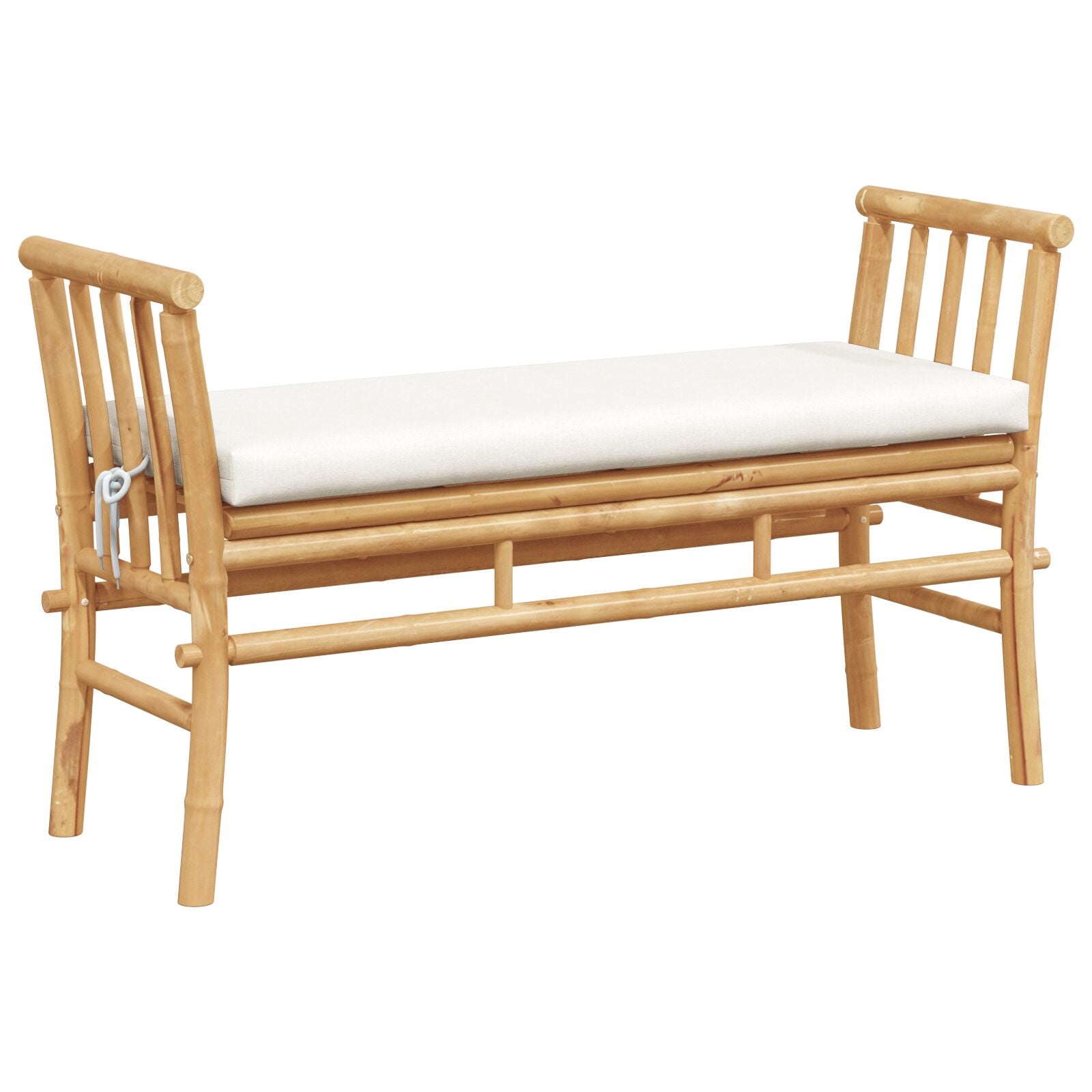 Havebænk med pude Brun 110 x 38 x 65cm Bambus
