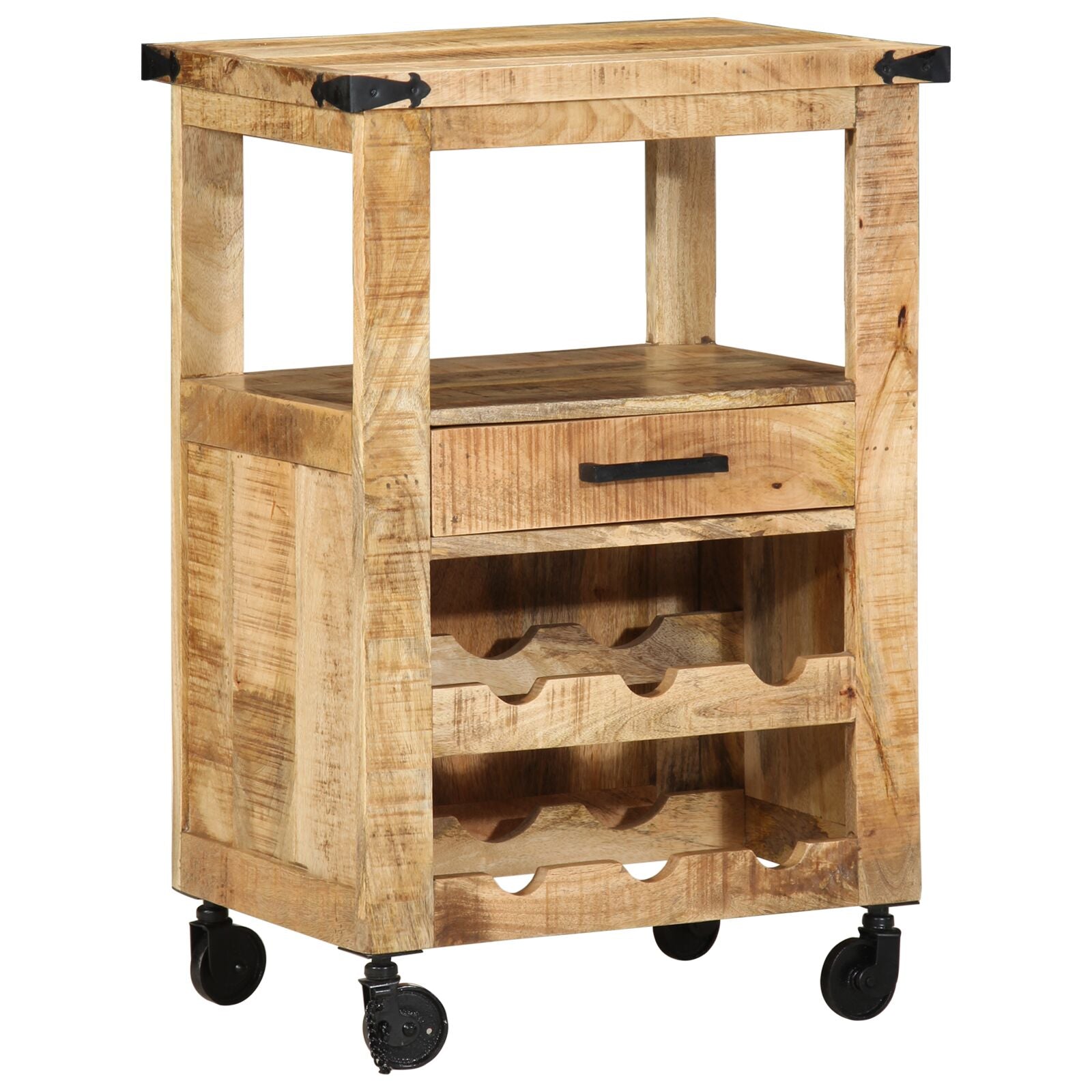 Køkkenvogn 55x40x80 cm Solid Groft Mangotræ