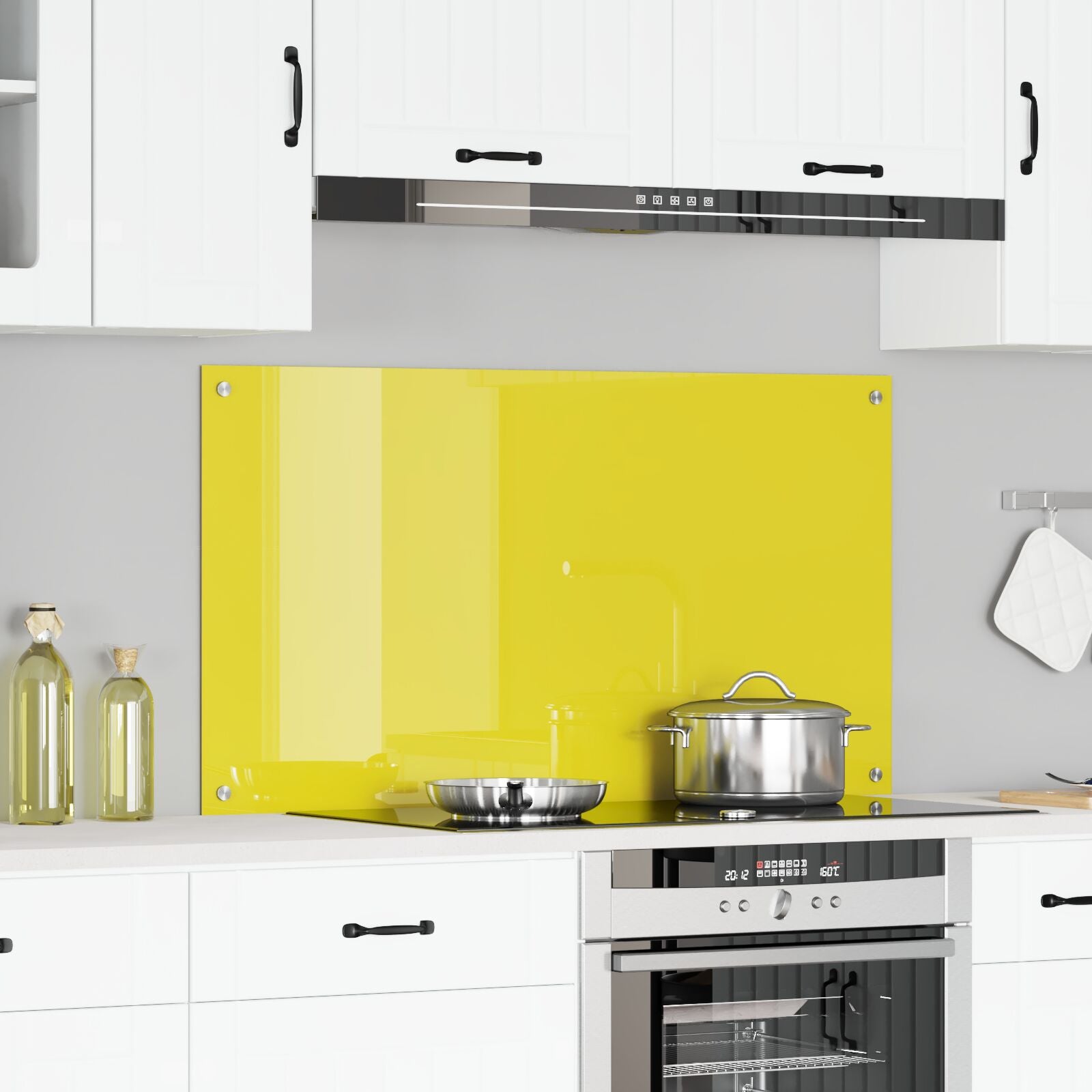 Kjøkken Backsplash Gul 110x60x0,6 cm Tempereret Glas