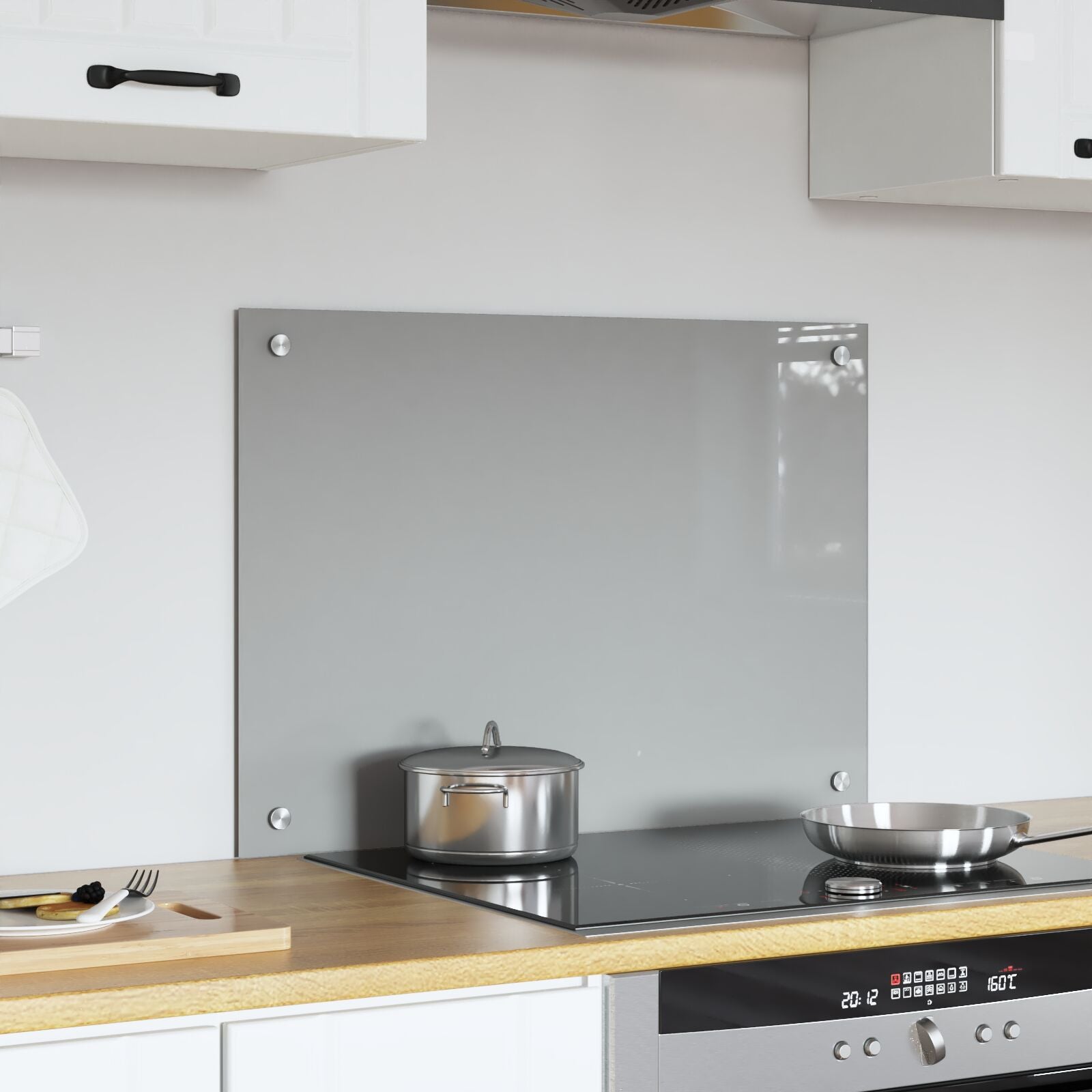 Køkken Sprøjteliste Lys Grå 70x50x0,6 cm Hærdet Glas