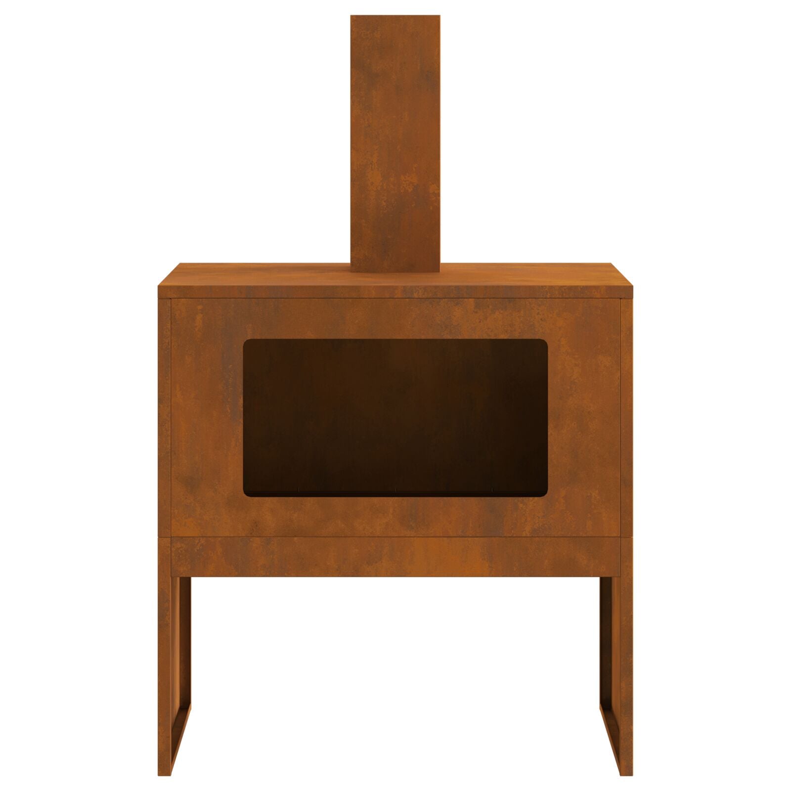 Pejs med skorsten 60x40x96 cm Vejrbestandig stål