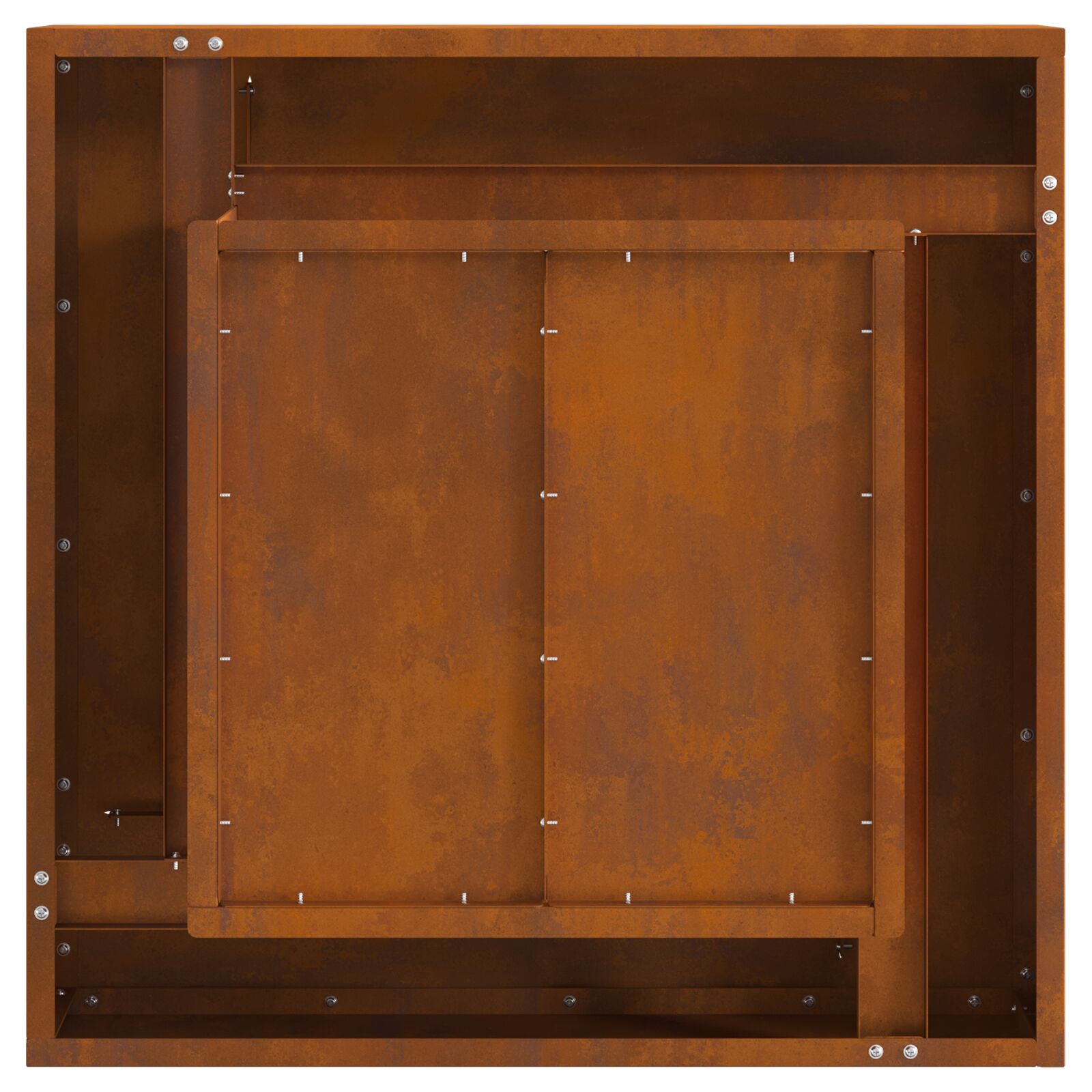 Læskærm Fire Pit Square 60x60x30 cm Vejrbestandig Stål