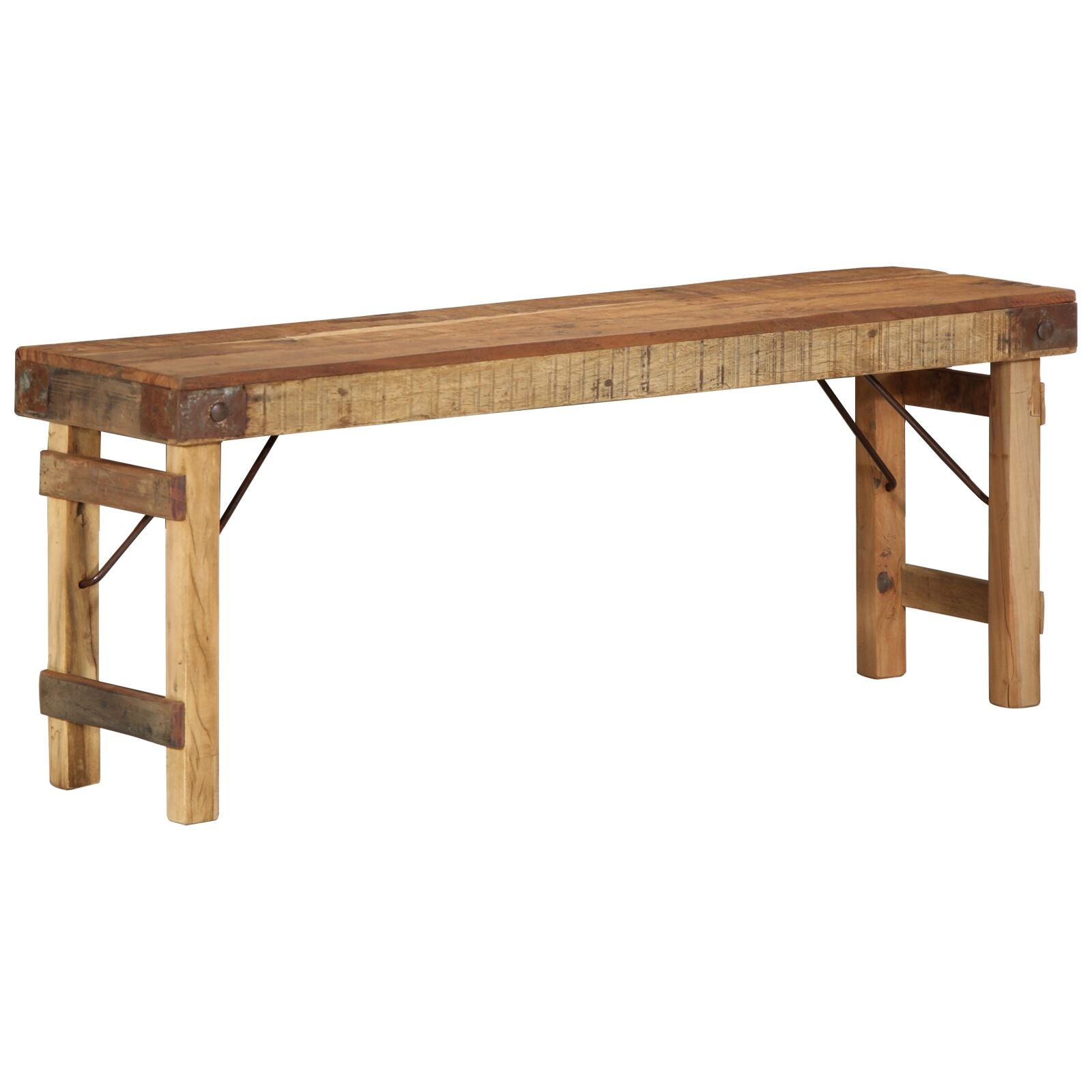 Bænk 110x35x46 cm Massivt Træ Genbrug