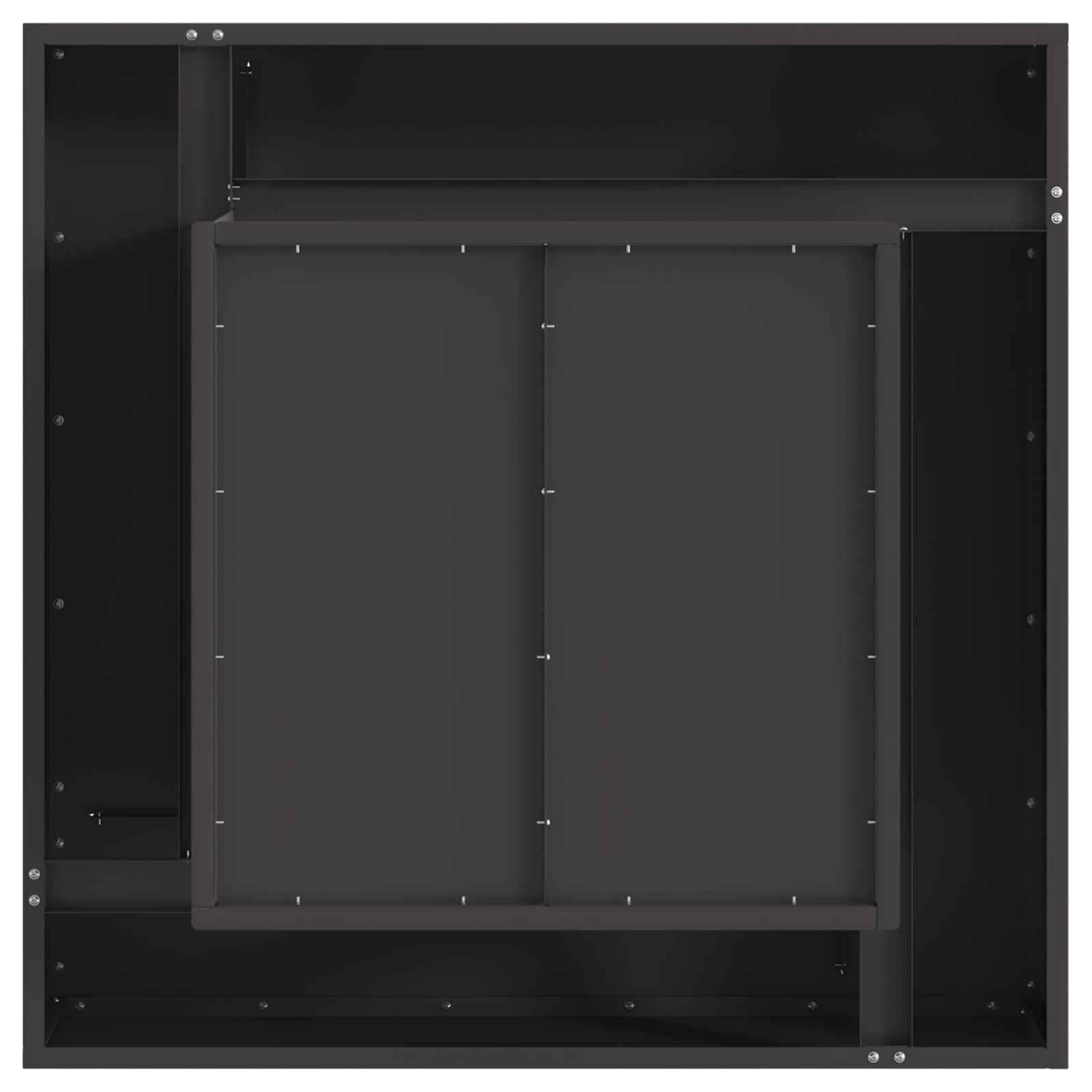 Fyrfad Firkantet Sort 80x80x40 cm i Stål