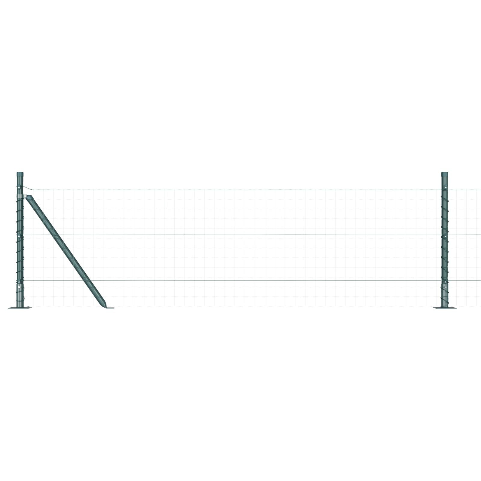 Hegnspæle Sæt med 52 Grøn Stål 3.2 x 3.2 x 50 cm Robust