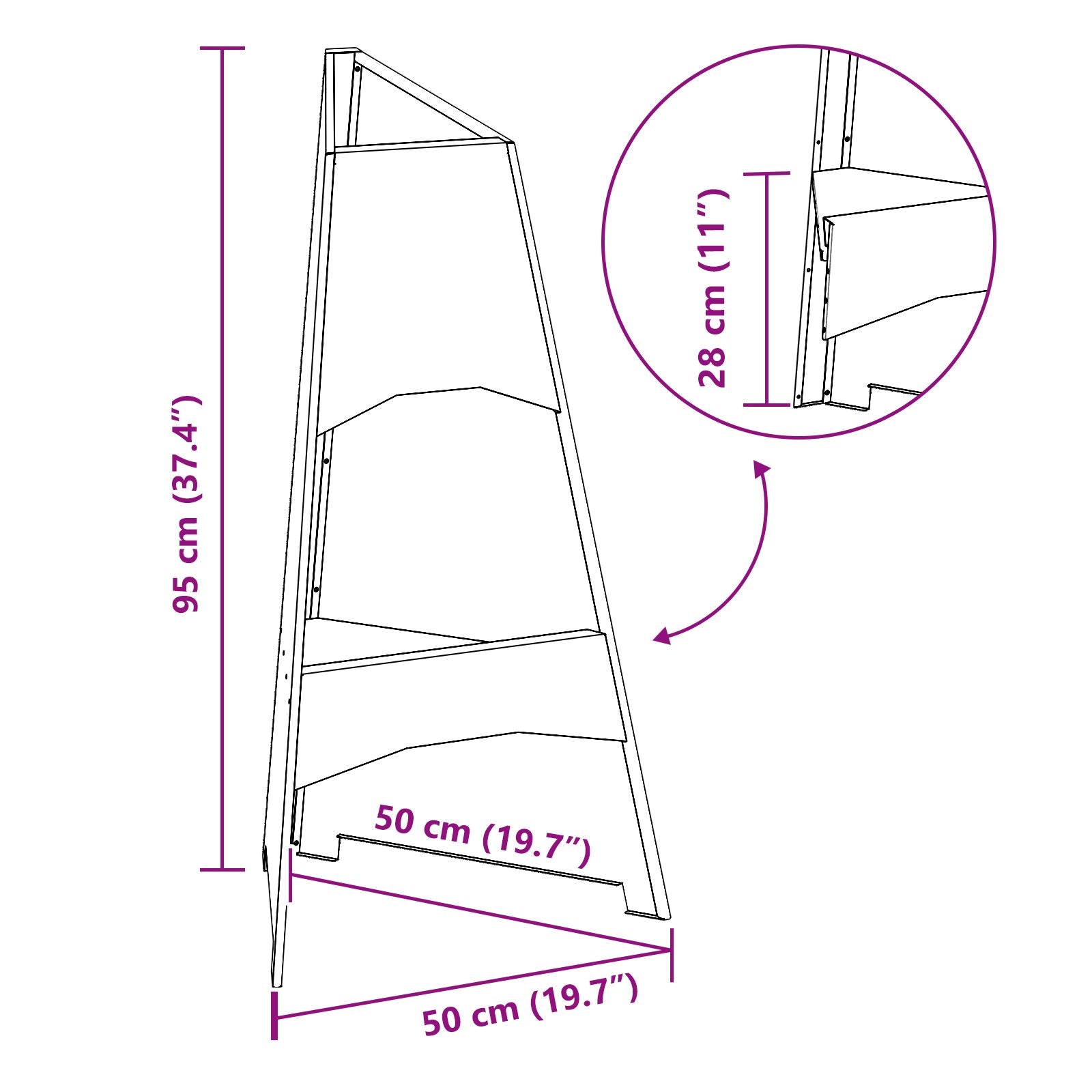 Ildsted Pyramid Sort 50x45x95 cm Stål