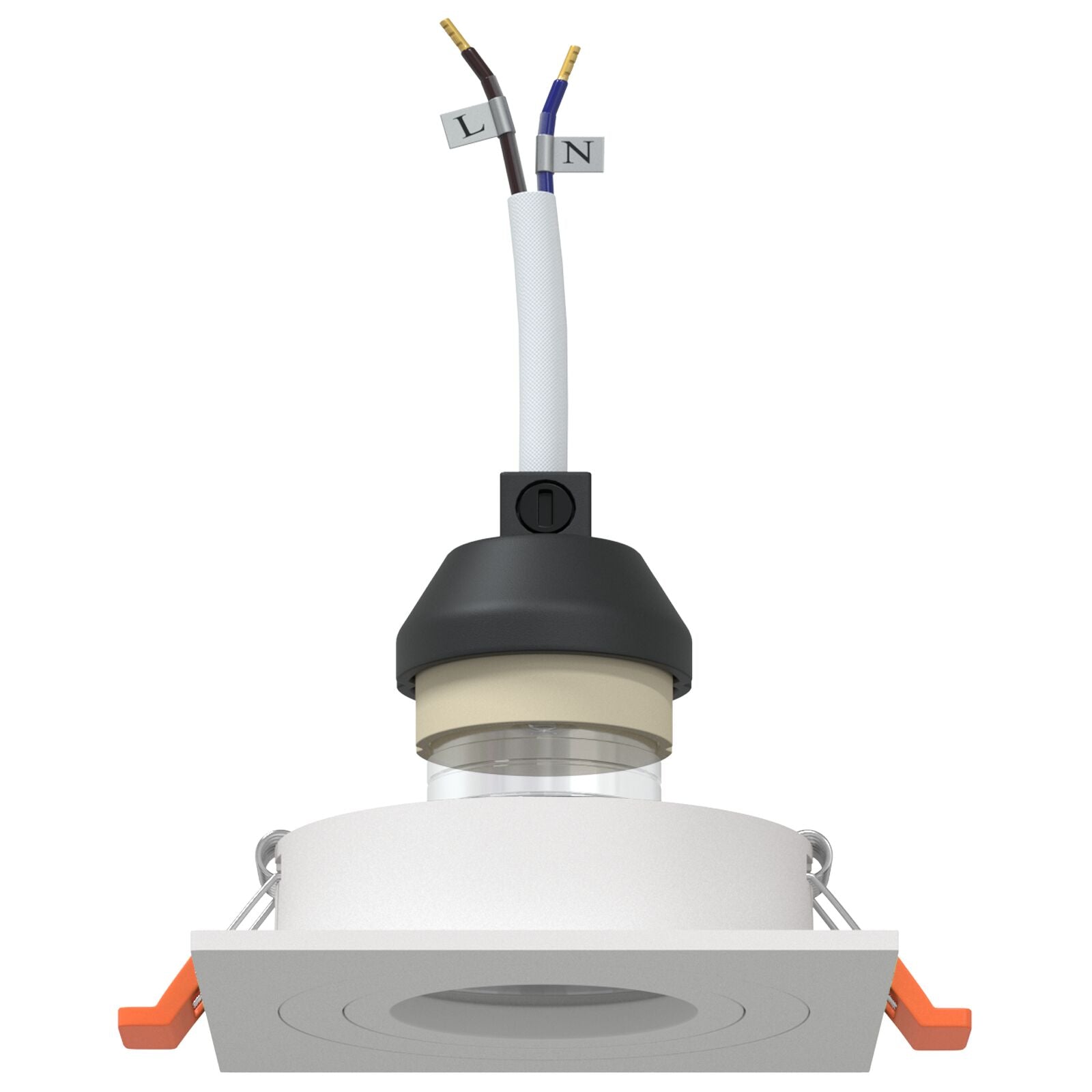 indbyggede spotlights 6 stk Firkant GU10 Hvid 91x91 mm