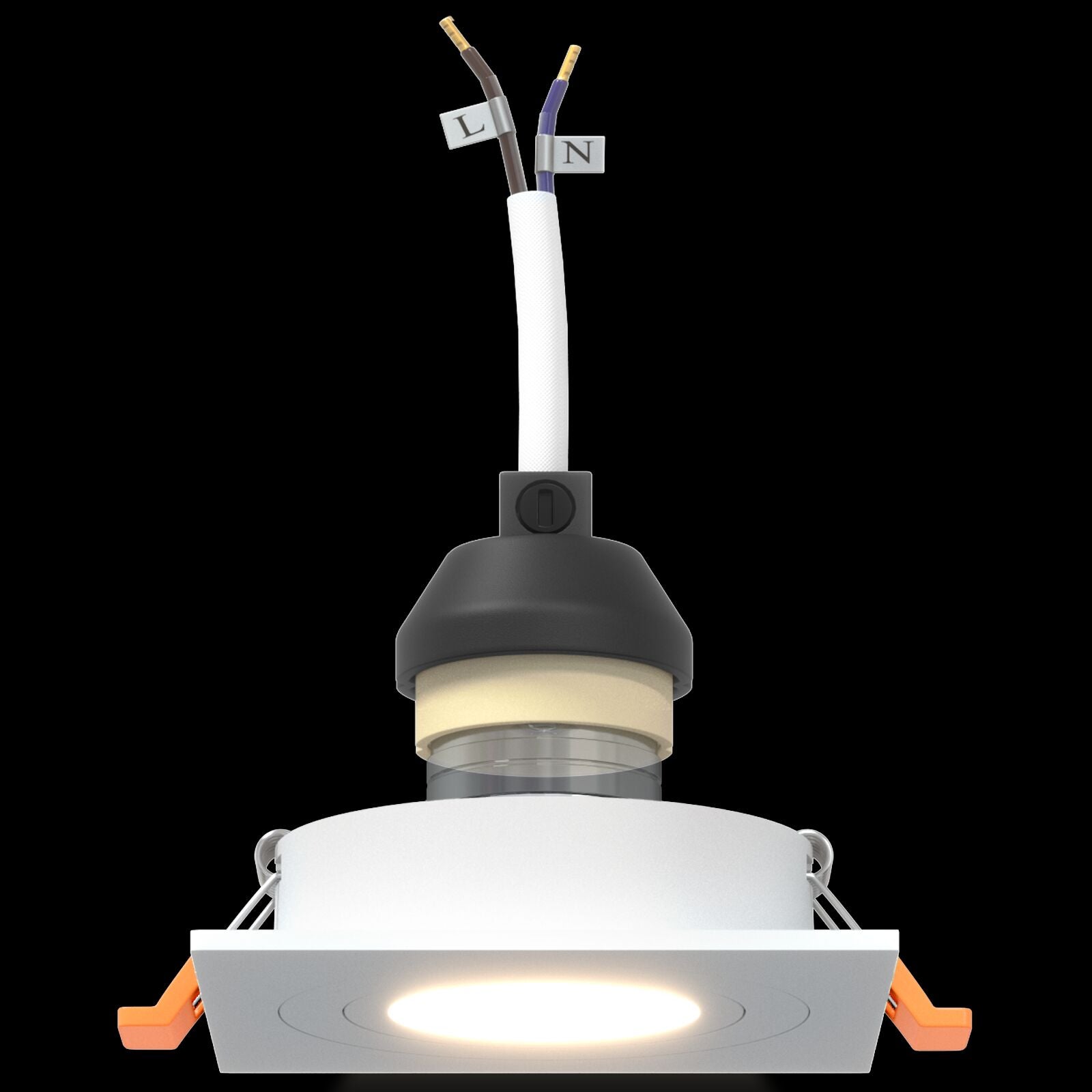 indbyggede spotlights 6 stk Firkant GU10 Hvid 91x91 mm