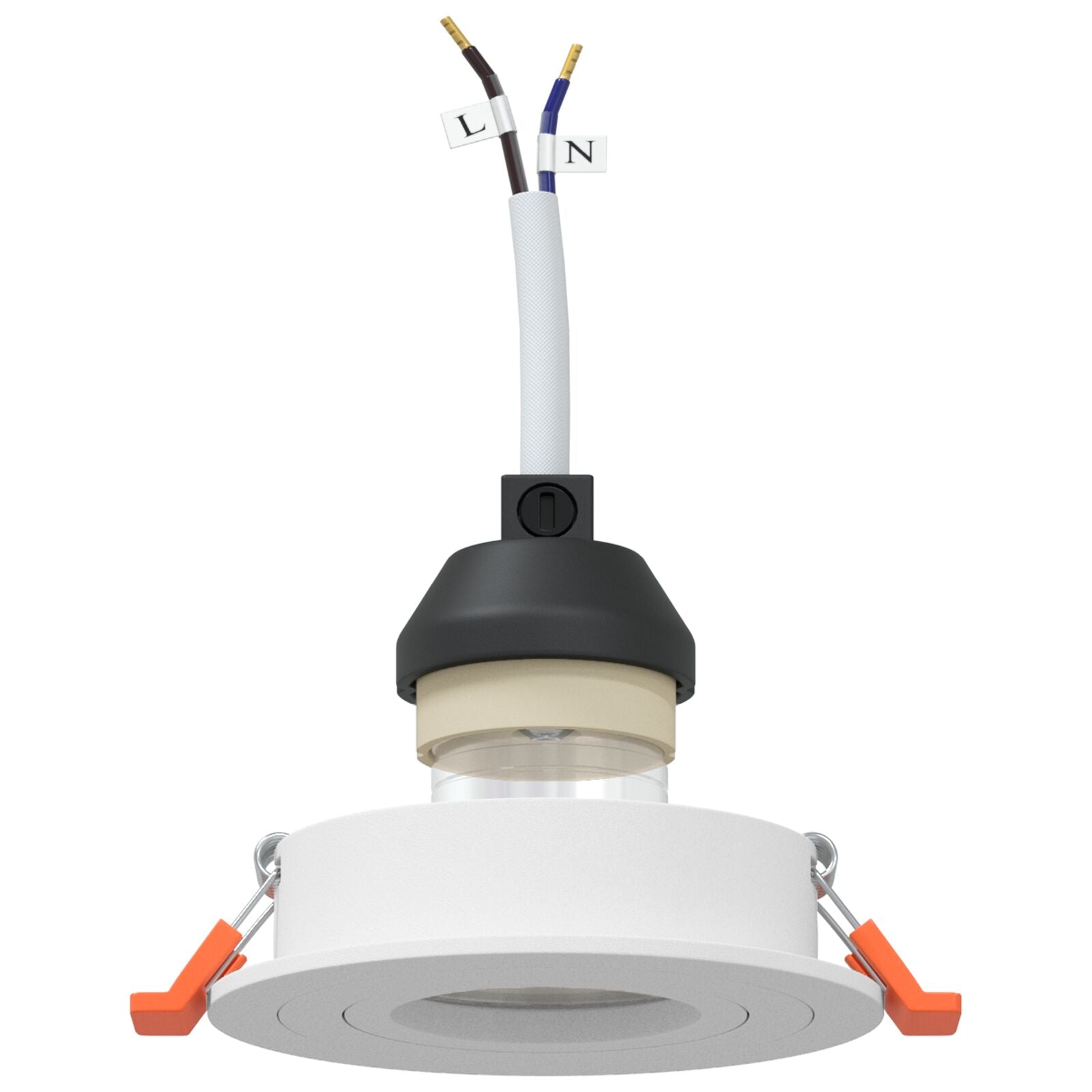 Indbyggede Spotlights 6 stk Rund GU10 Hvid Ø91 mm