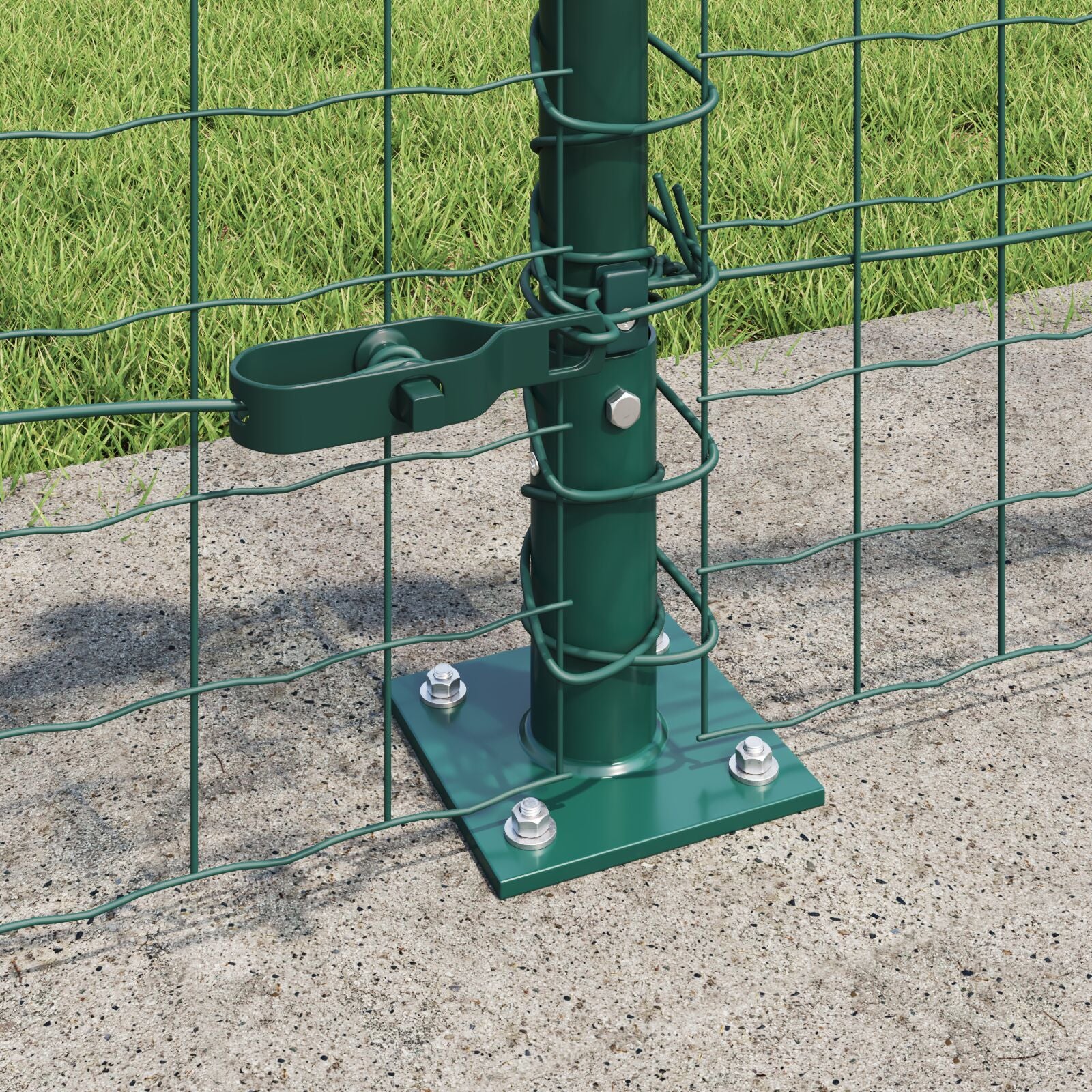 Hegnspæle Sæt med 52 Grøn Stål 3.2 x 3.2 x 50 cm Robust