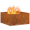 Fire Pit Firkantet 60x60x30 cm Weathering Stål