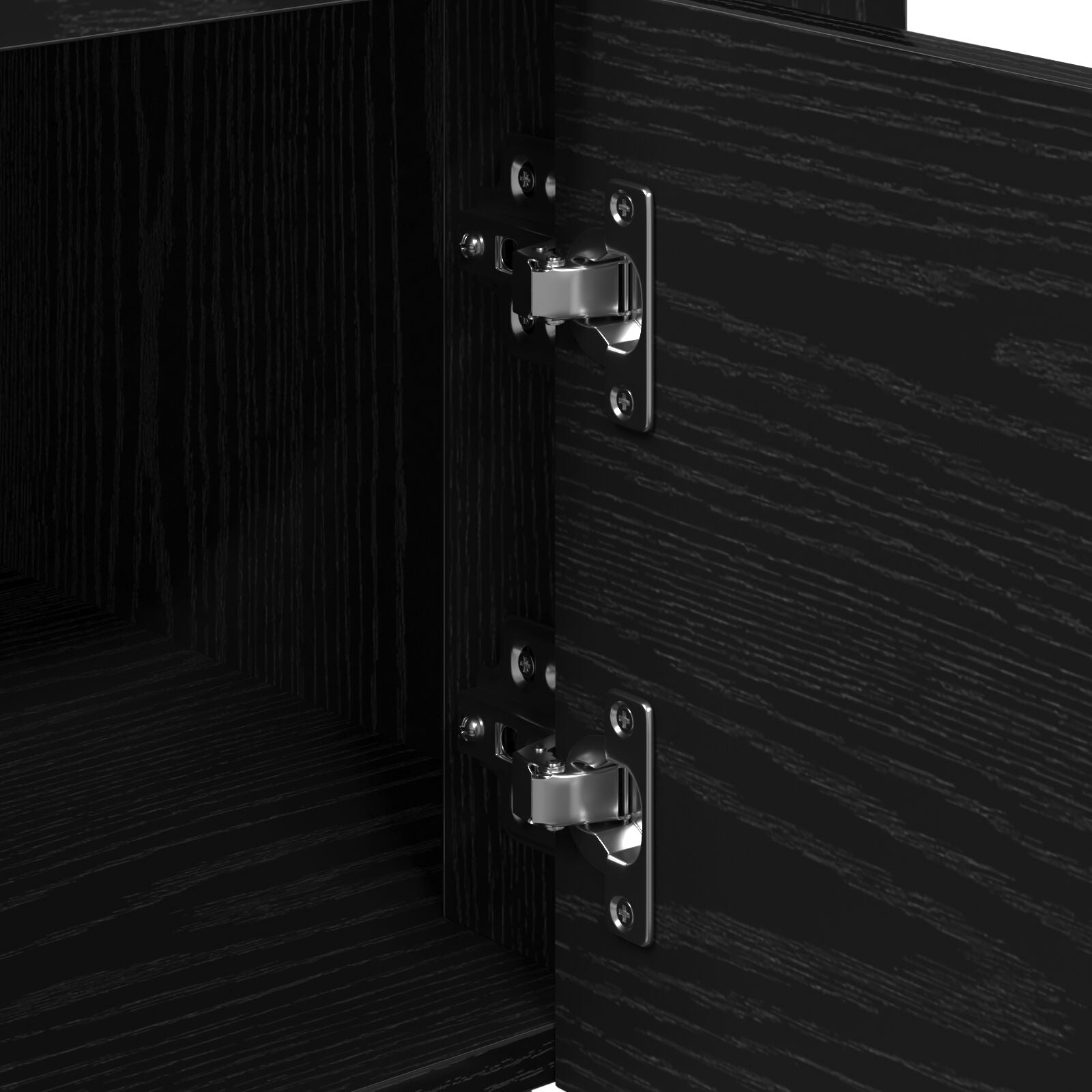 Køkkenvogn Sort Eg 60x45x80 cm Konstrueret Træ