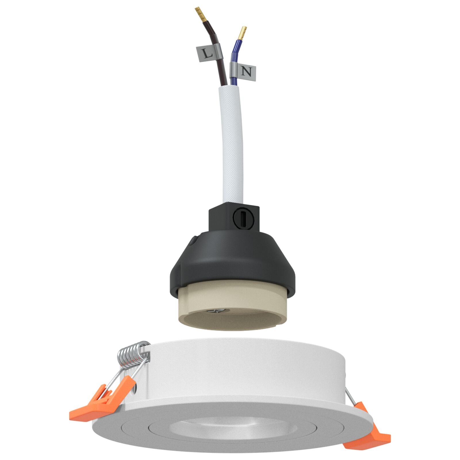 Indbyggede Spotlights 6 stk Rund GU10 Hvid Ø91 mm