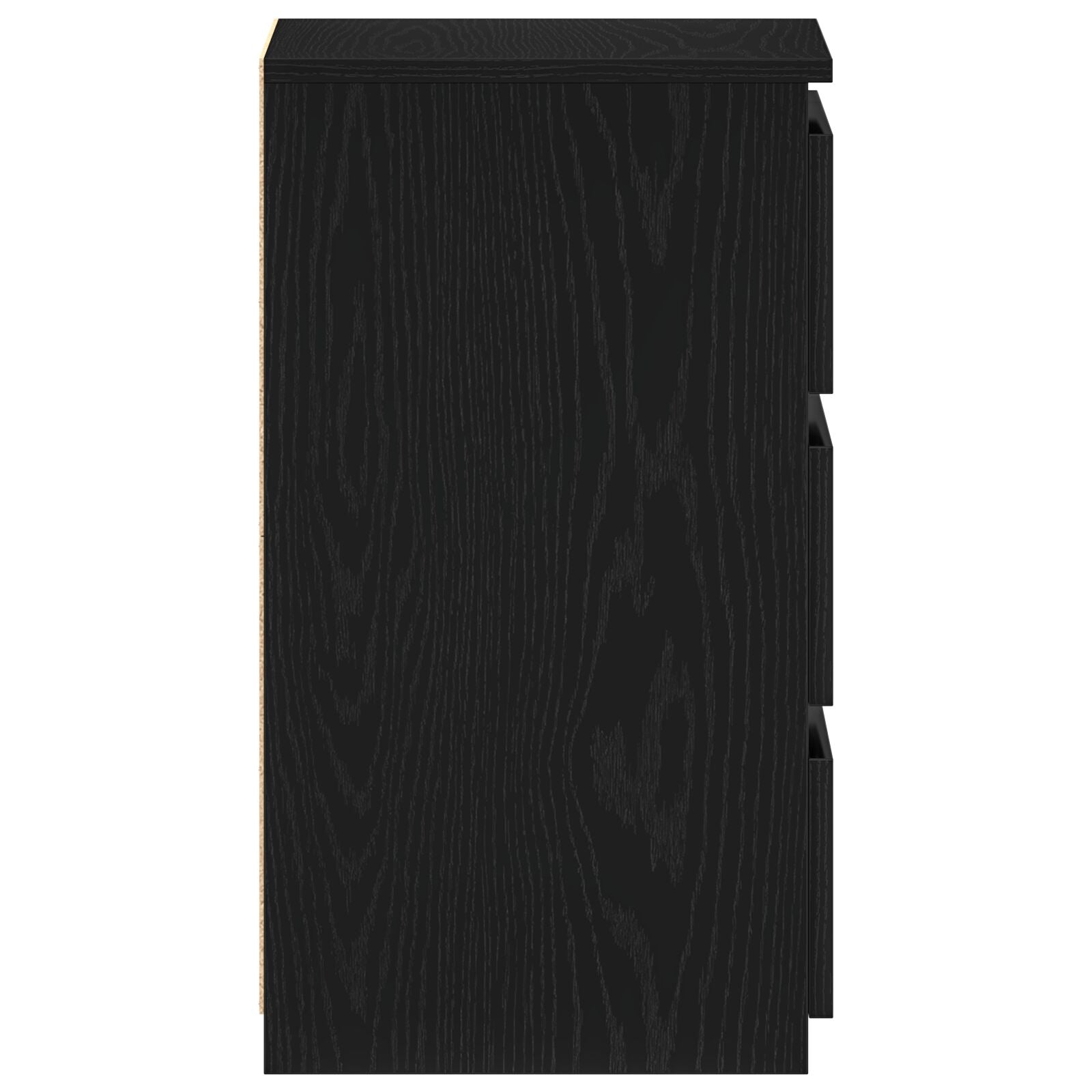 Sengeborde 2 stk Sort Eg 40x35x62,5 cm Konstrueret Træ