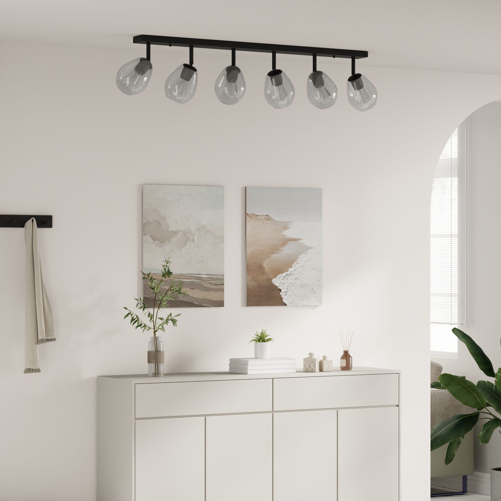 Loftlamper med Justerbar Glaslysestage i Antracit E27