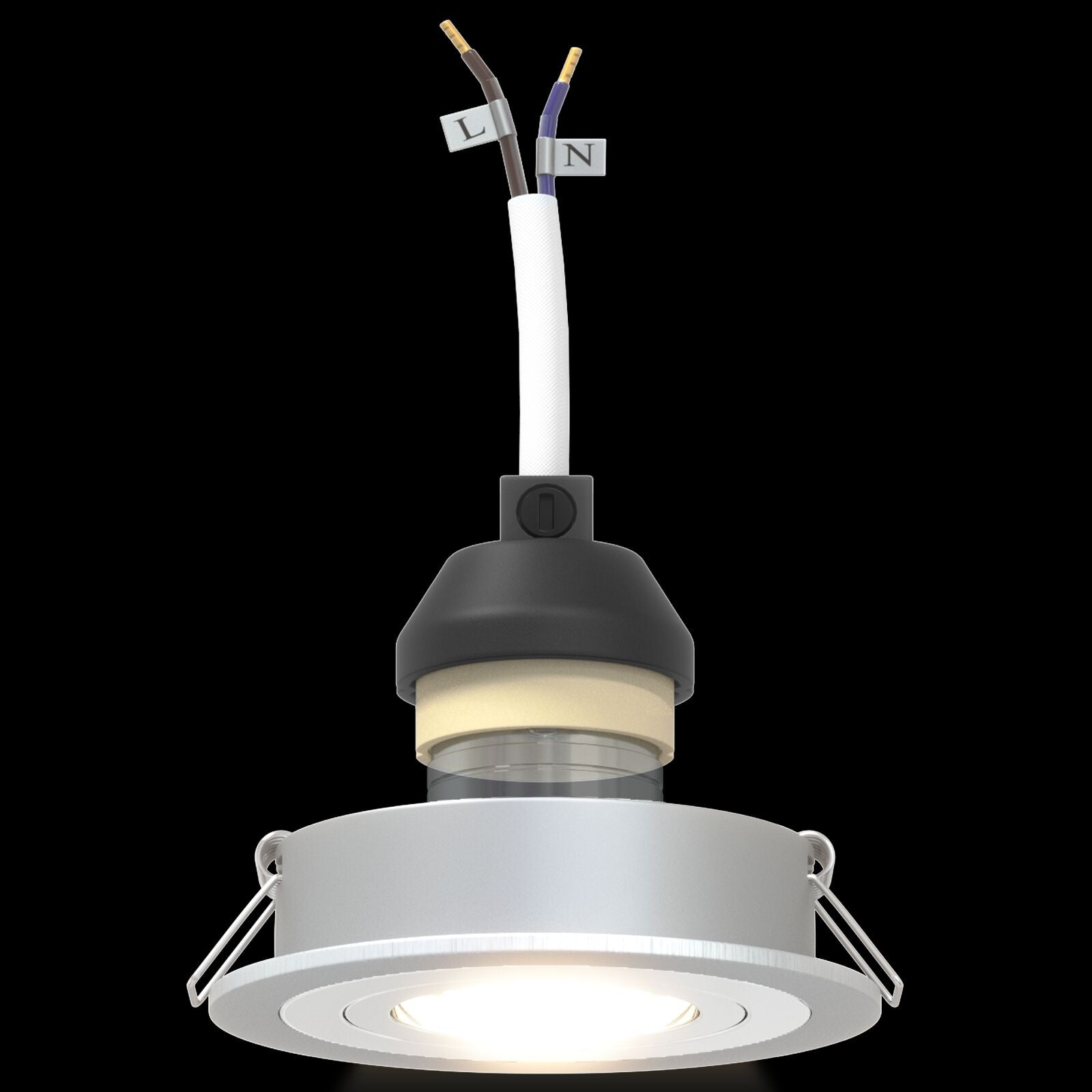 indbyggede spotlights 24 stk Runde GU10 Sølv Ø91 mm