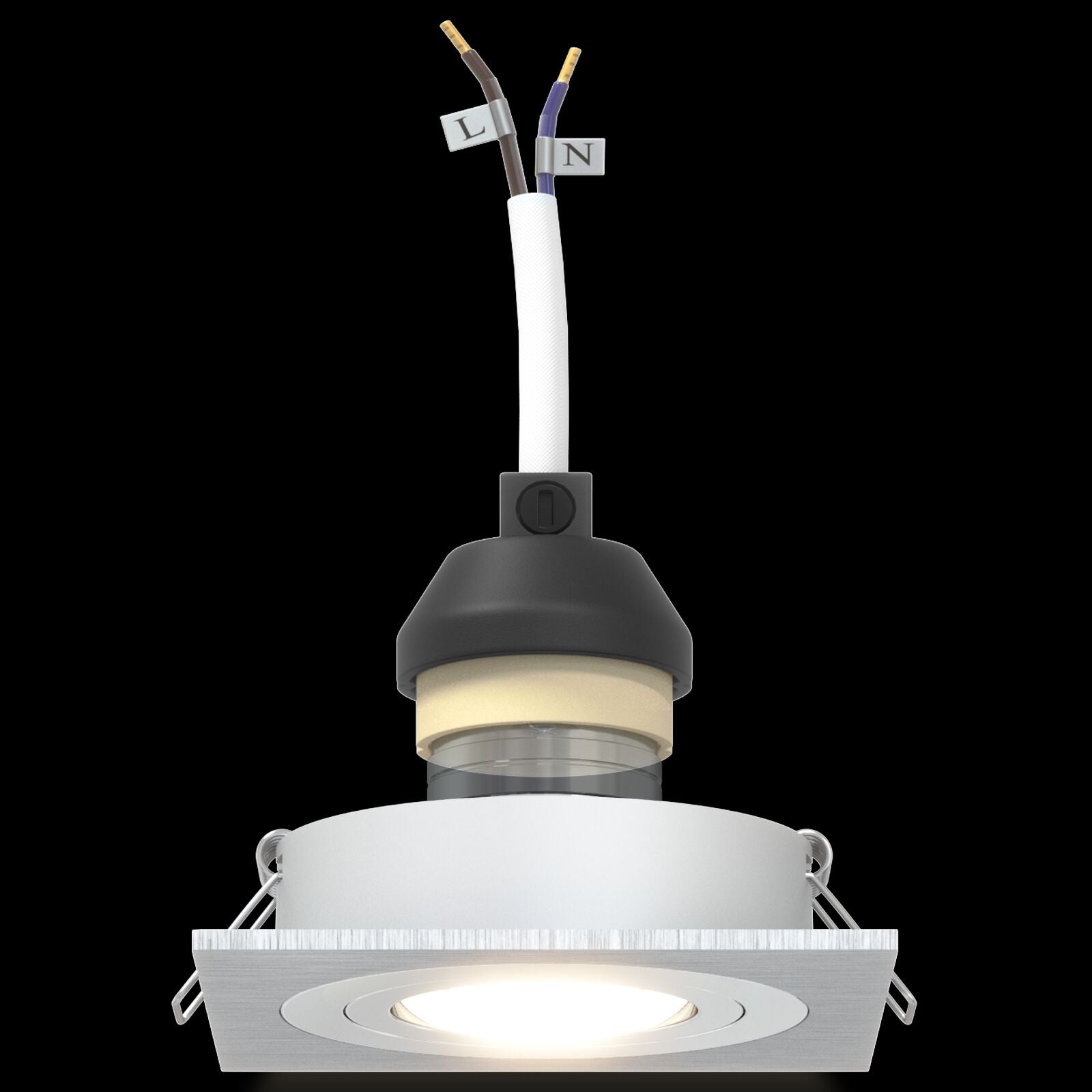 Indbyggede Spotlights 24 stk Firkantet GU10 Sølv 91x91 mm