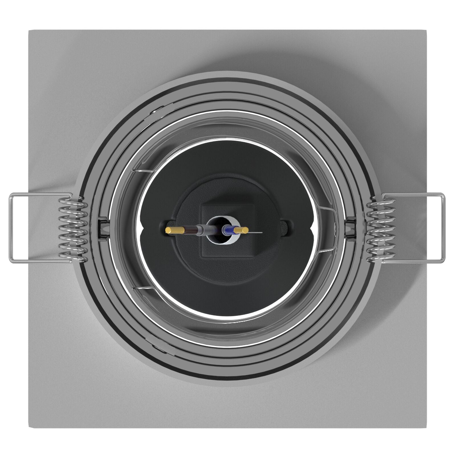 Indbygningsspotlights 12 stk Firkant GU10 Sølv 91x91 mm
