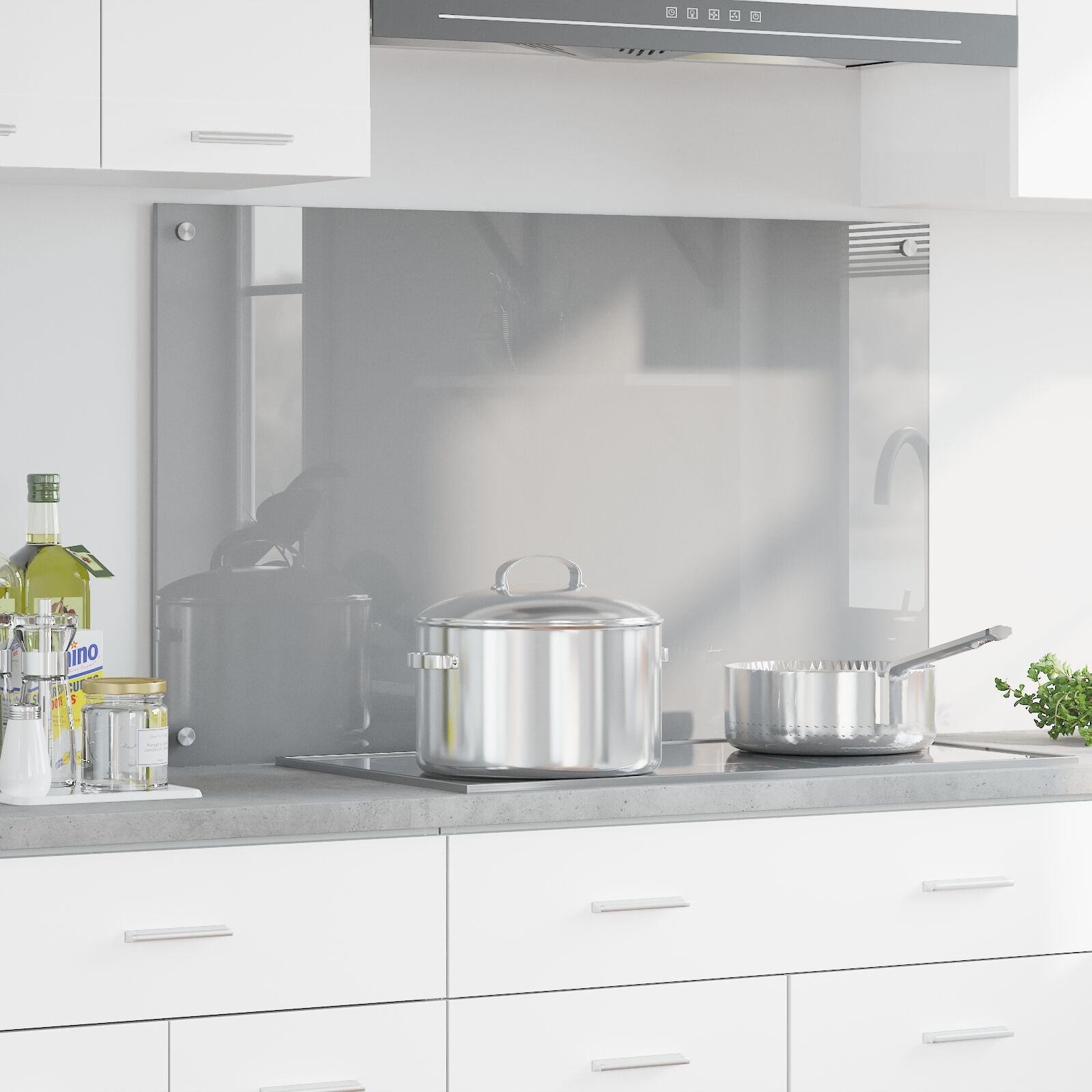 Kynhængsel Backsplash Lys grå 100x60x0,6 cm Hærdet Glas