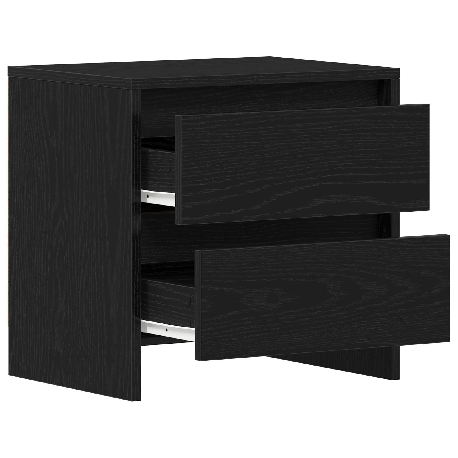 Natbord 2 stk Sort Eg 45x34x44,5 cm Konstrueret Træ