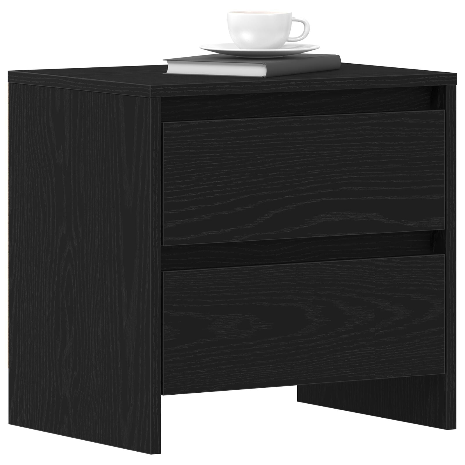 Natbord 2 stk Sort Eg 45x34x44,5 cm Konstrueret Træ