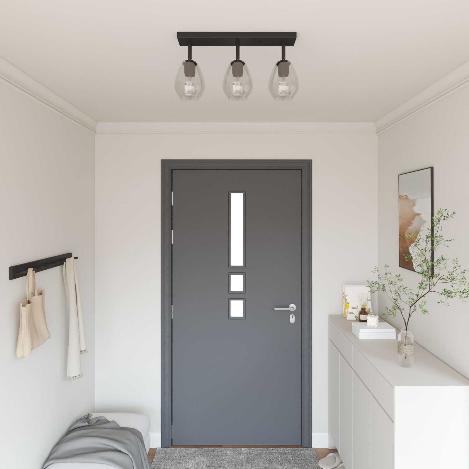 loftlamper med justerbar glaslampeskærm i anthracite, E27