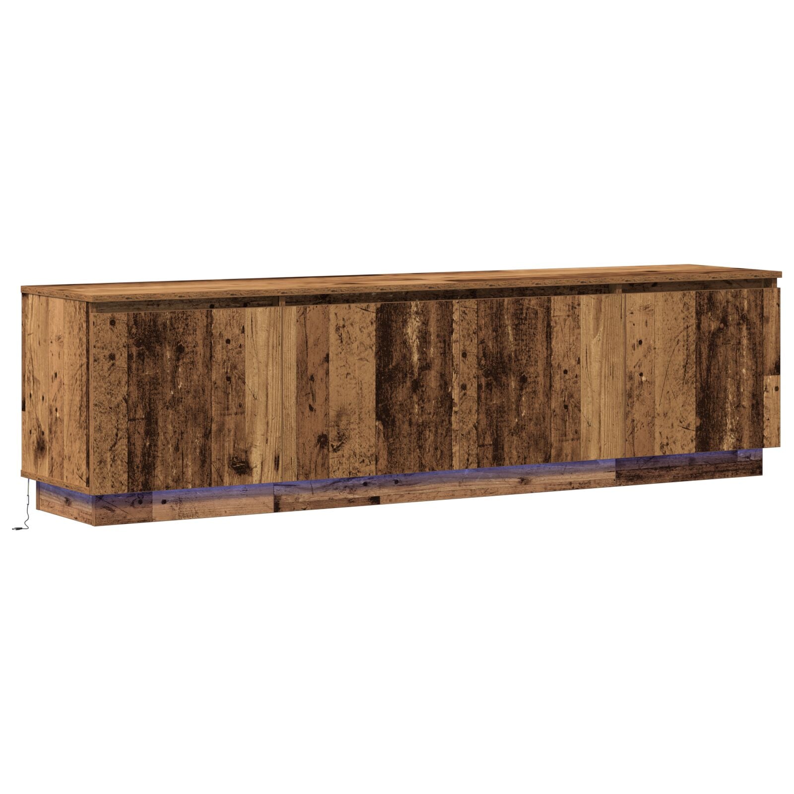 TV Skab med LED Gammelt Træ 180x38x49 cm Konstrueret Træ