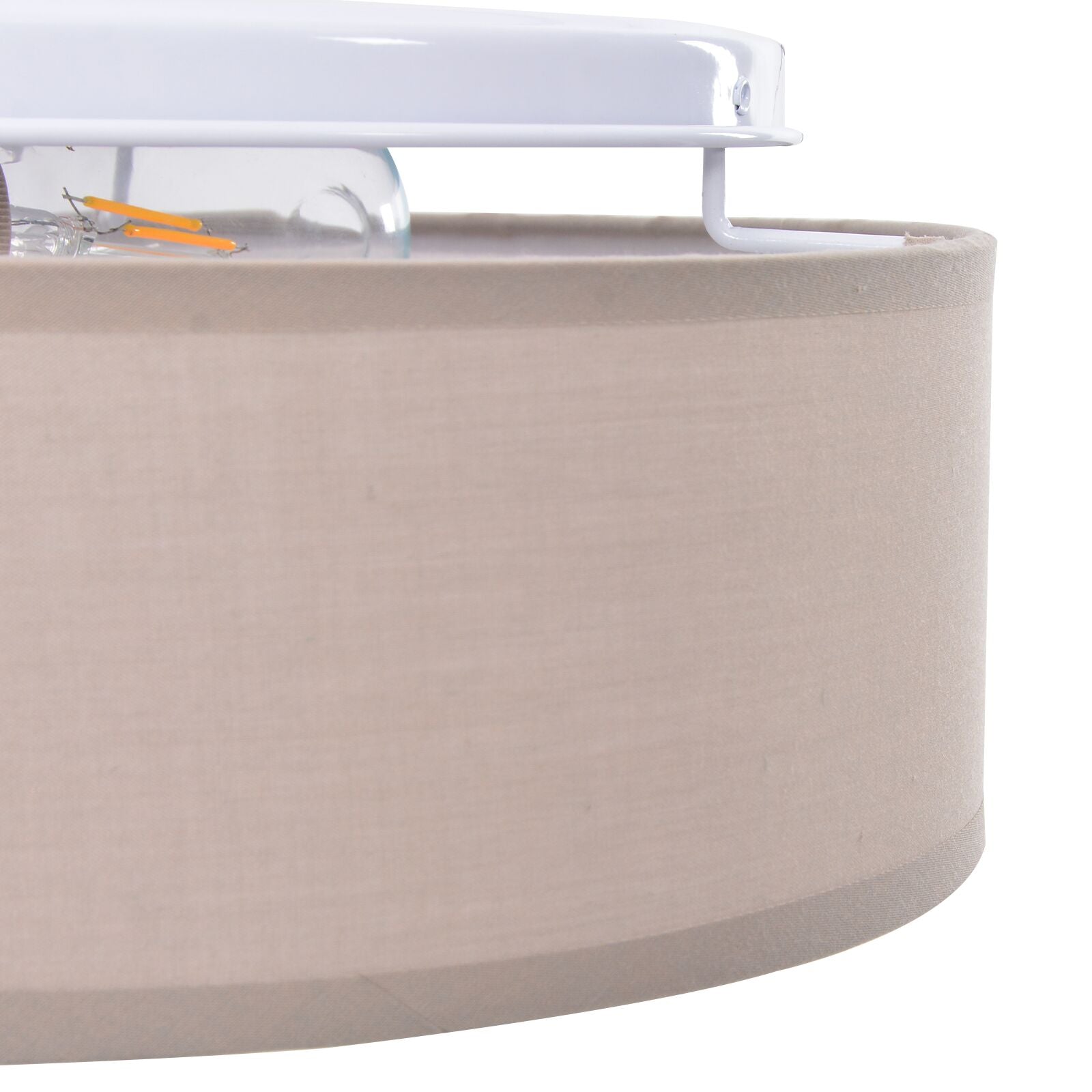 Loftlys Flush Mount Gråbrun Ø 38 cm Stof E27