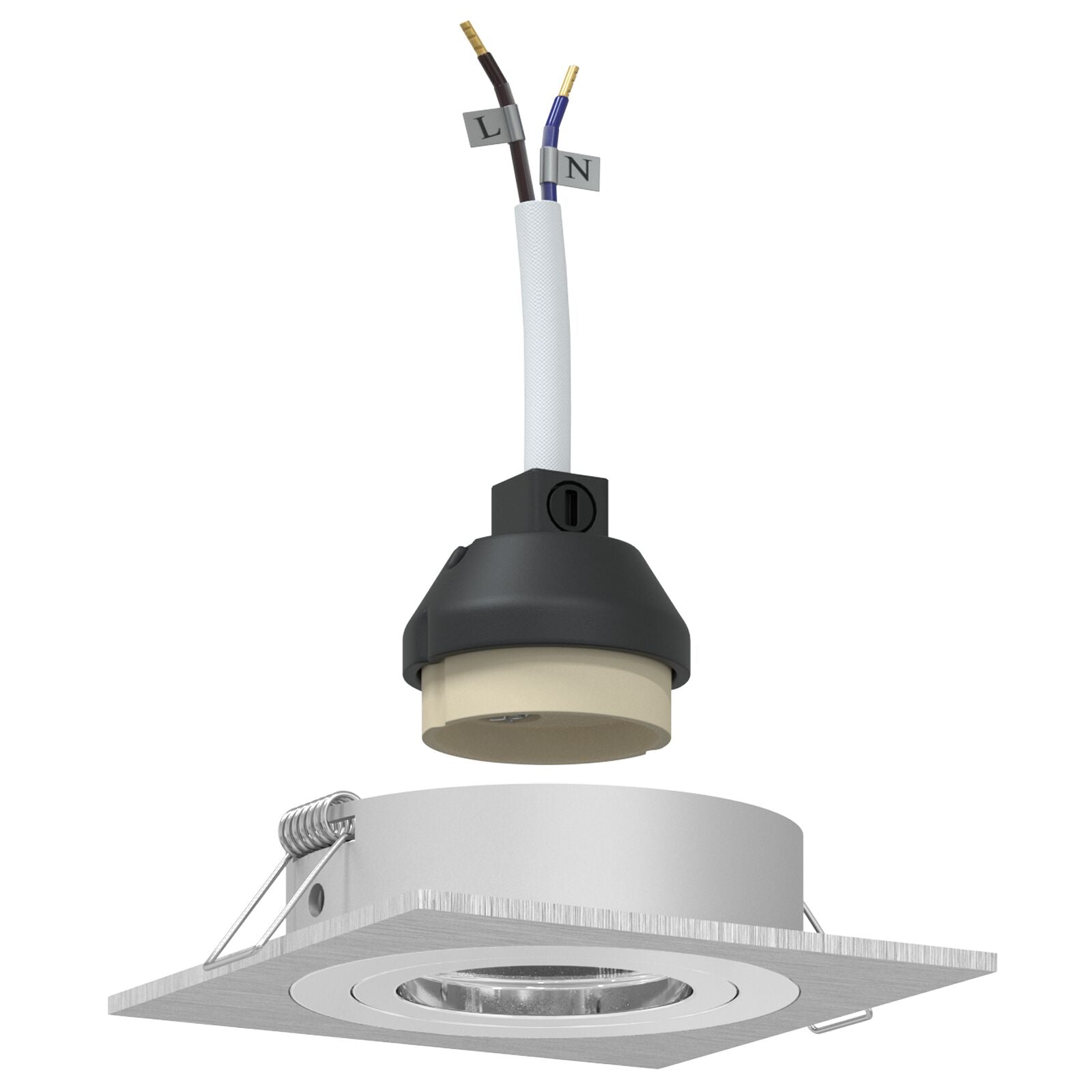 Indbyggede Spotlights 24 stk Firkantet GU10 Sølv 91x91 mm