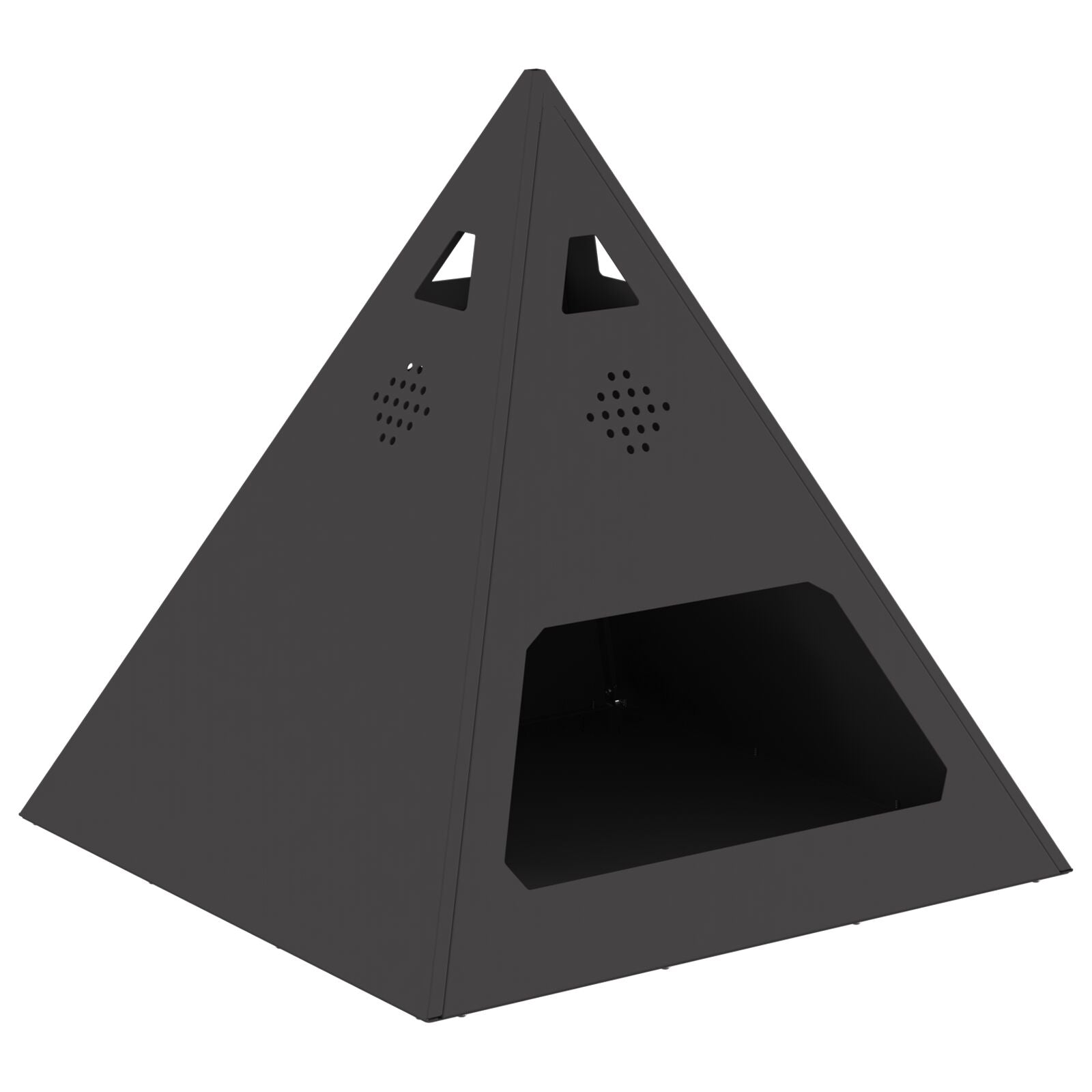 Fyrgrube Pyramid Sort 50x50x51 cm Stål