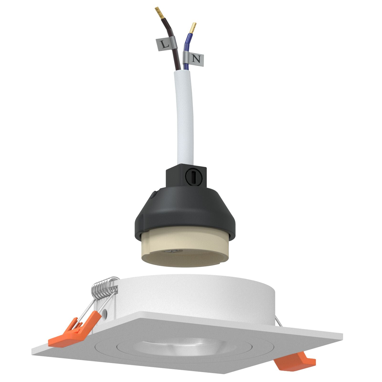 indbyggede spotlights 6 stk Firkant GU10 Hvid 91x91 mm