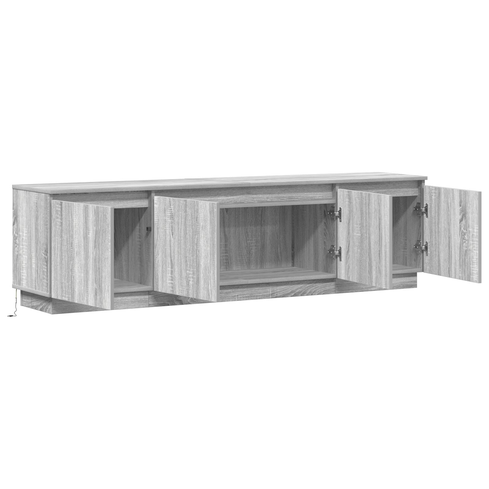 TV skab med LED Grå Sonoma 180x38x49 cm Konstrueret træ