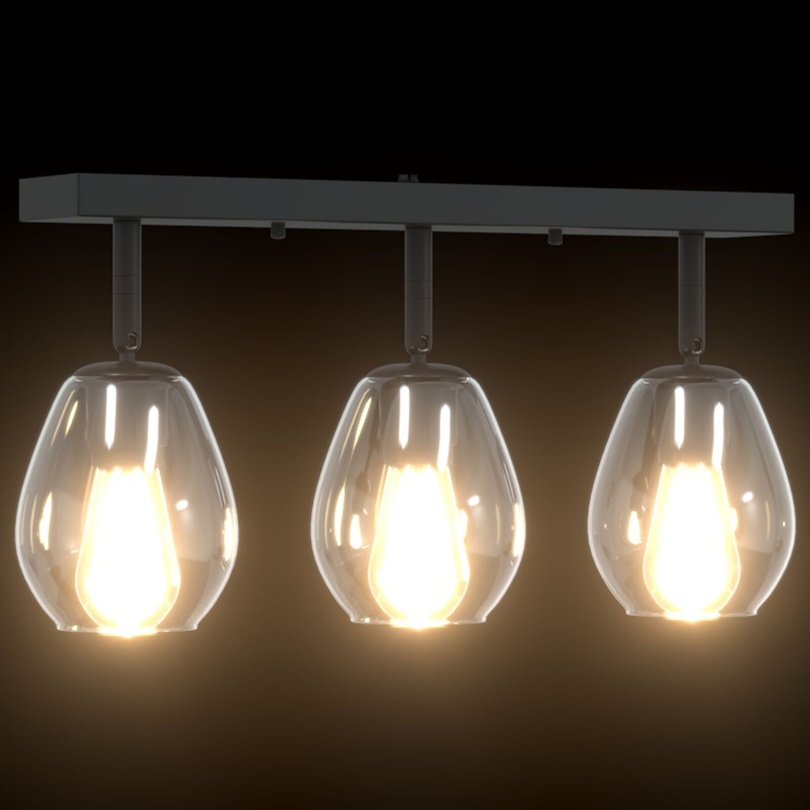 loftlamper med justerbar glaslampeskærm i anthracite, E27