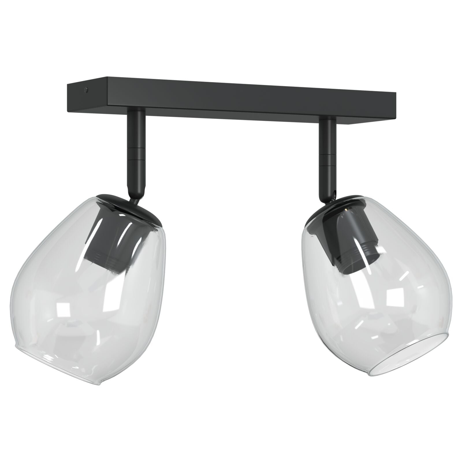 Loftlamper med justerbar glaskuppel Anthracite E27